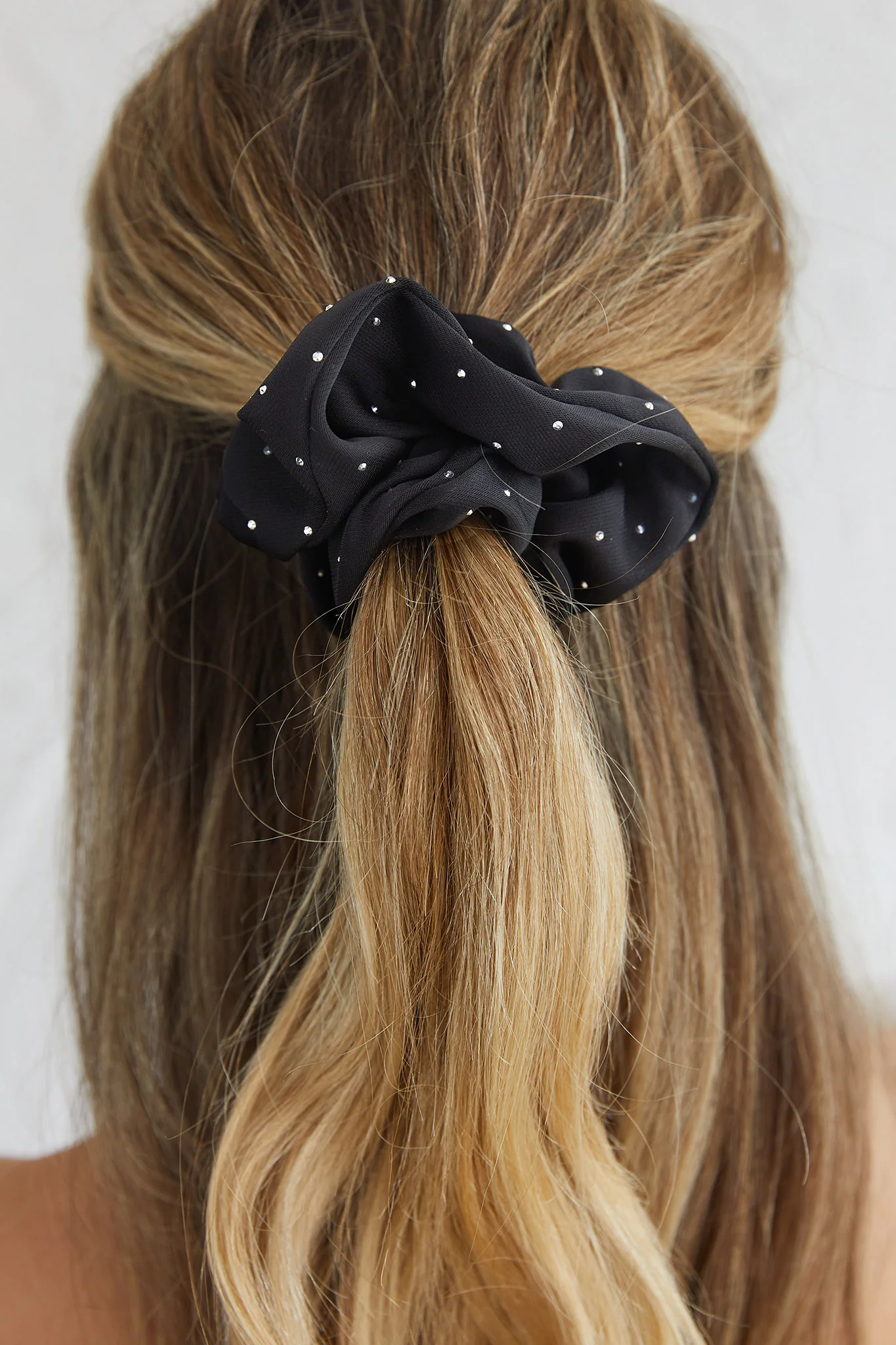 City Lights Embellished Scrunchie Black