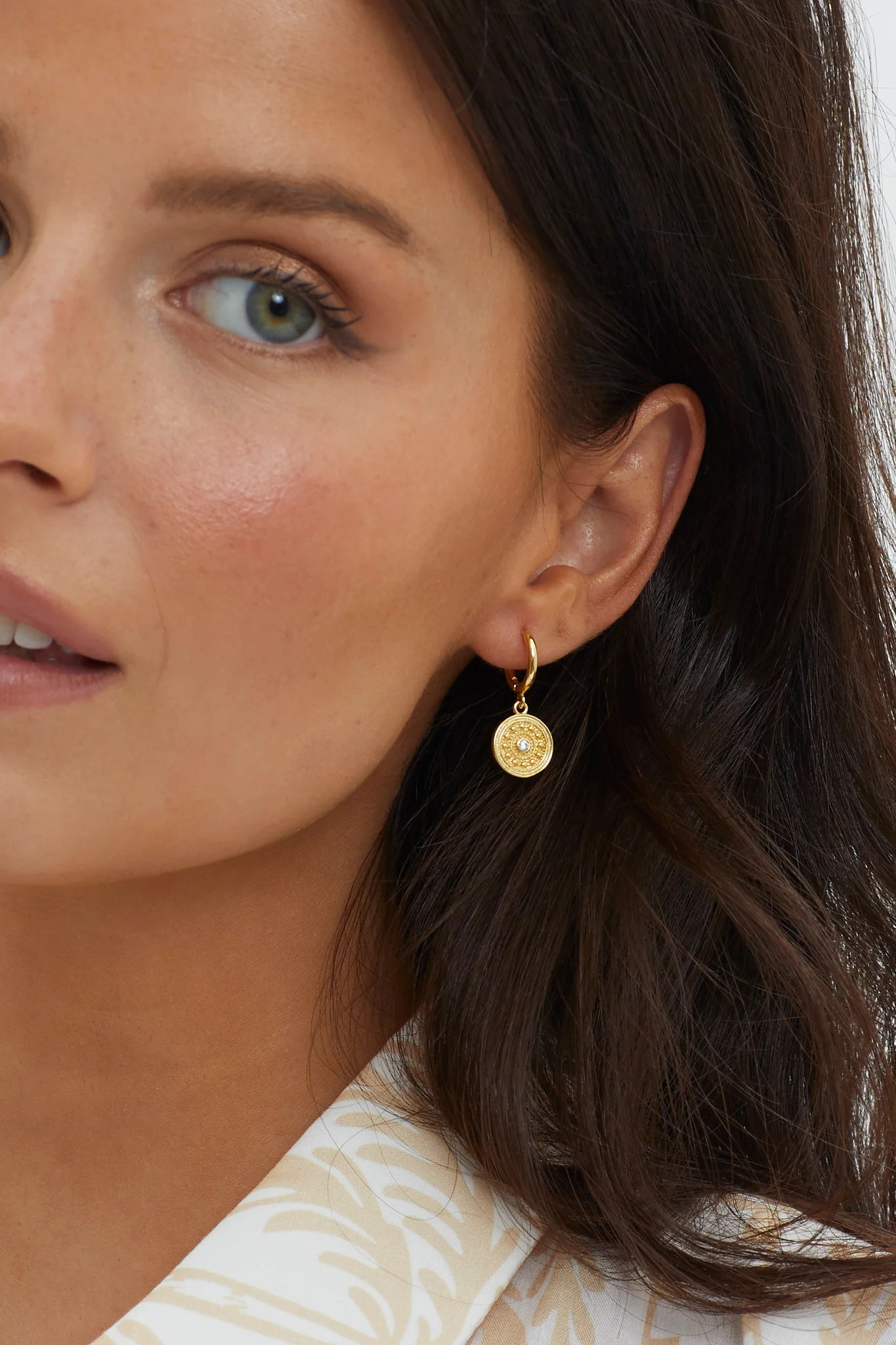 Inca Coin Dangle Earrings Gold
