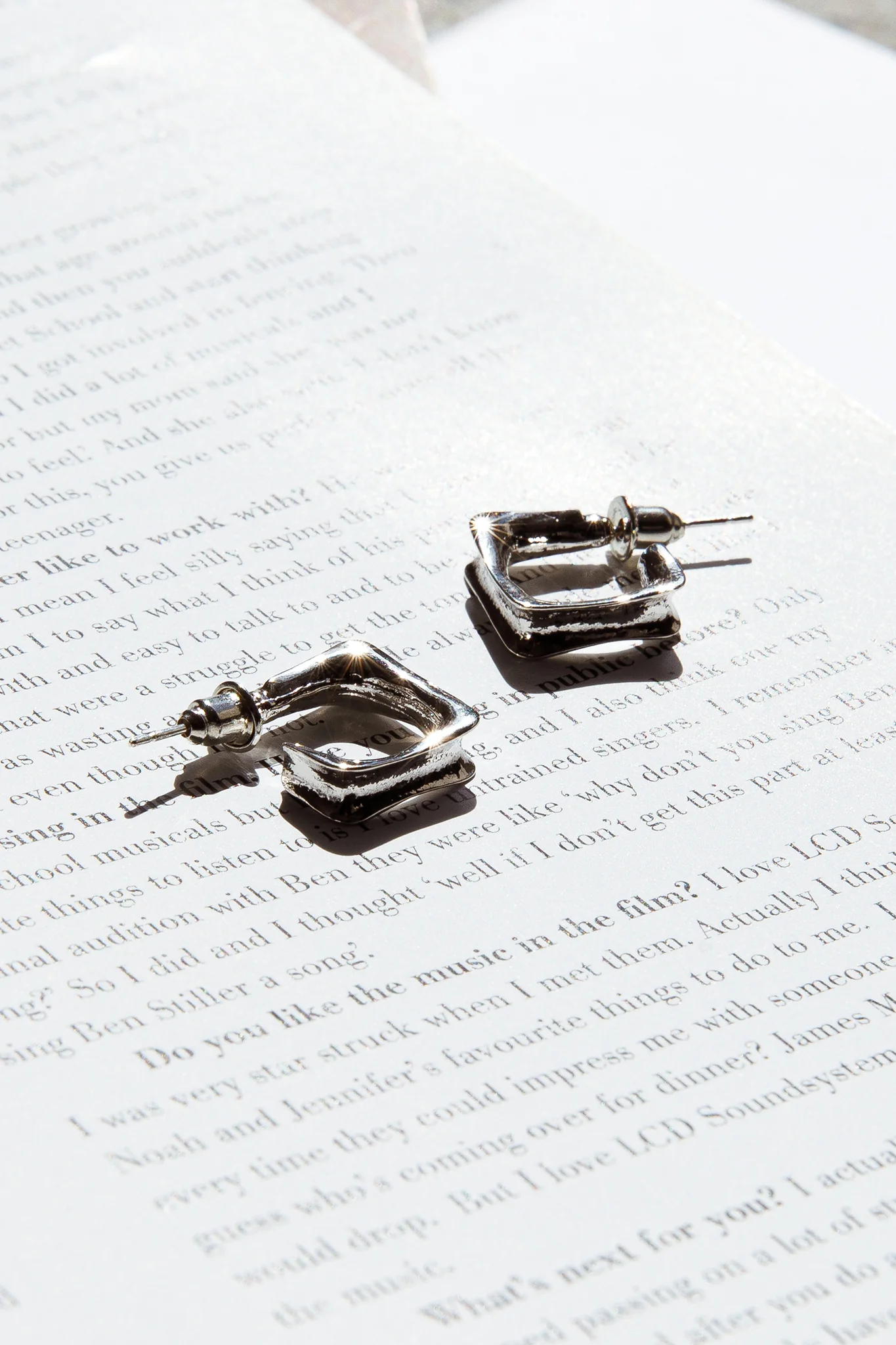 Maddox Small Square Hoop Earrings Silver