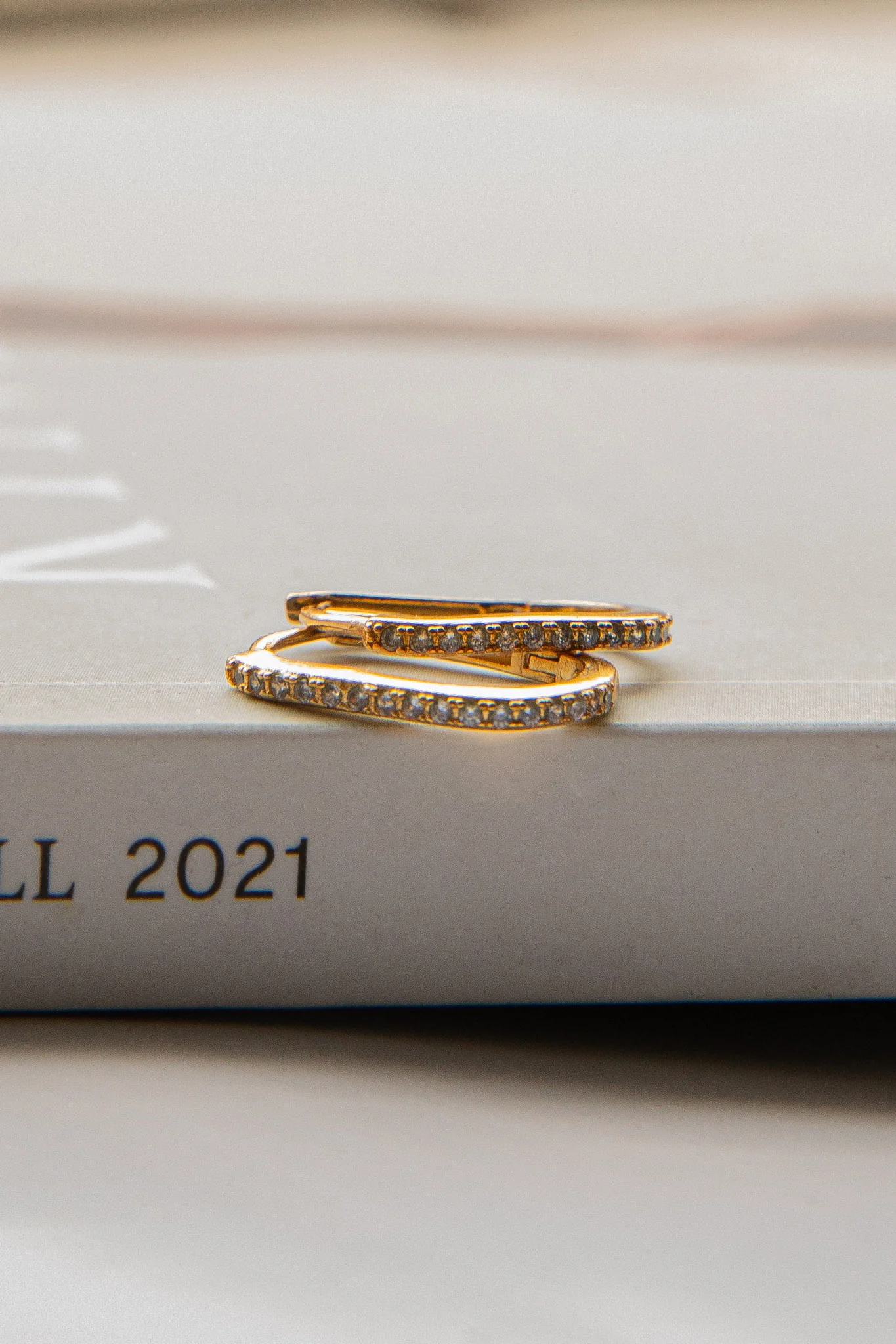 Ark Diamante Hoop Earrings Gold