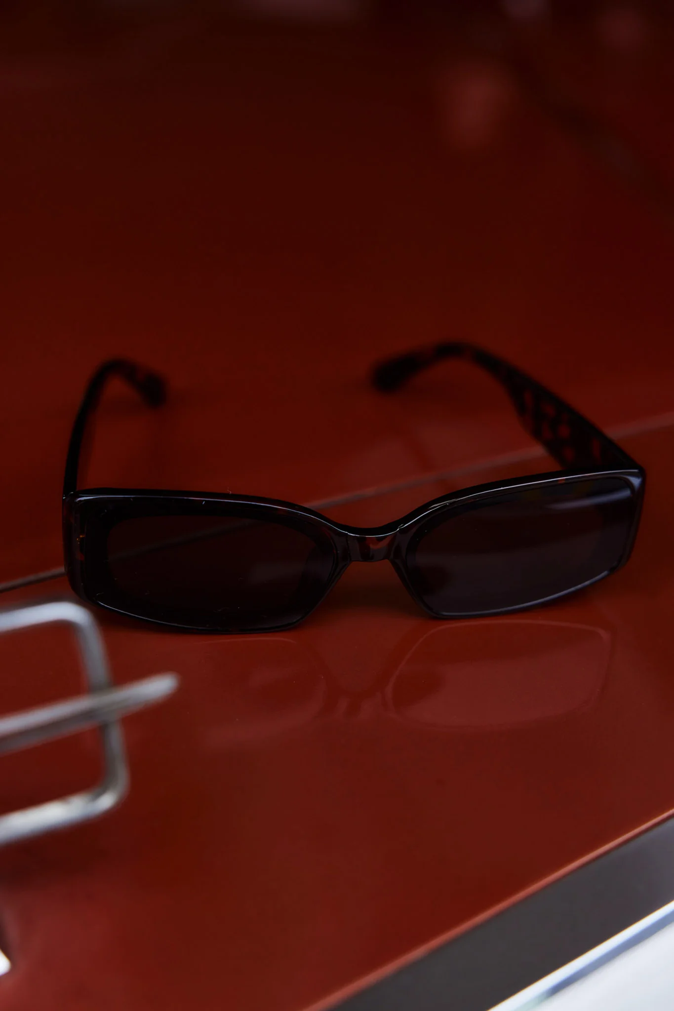 Kendall Slim Rectangle Sunglasses Tortoiseshell Brown