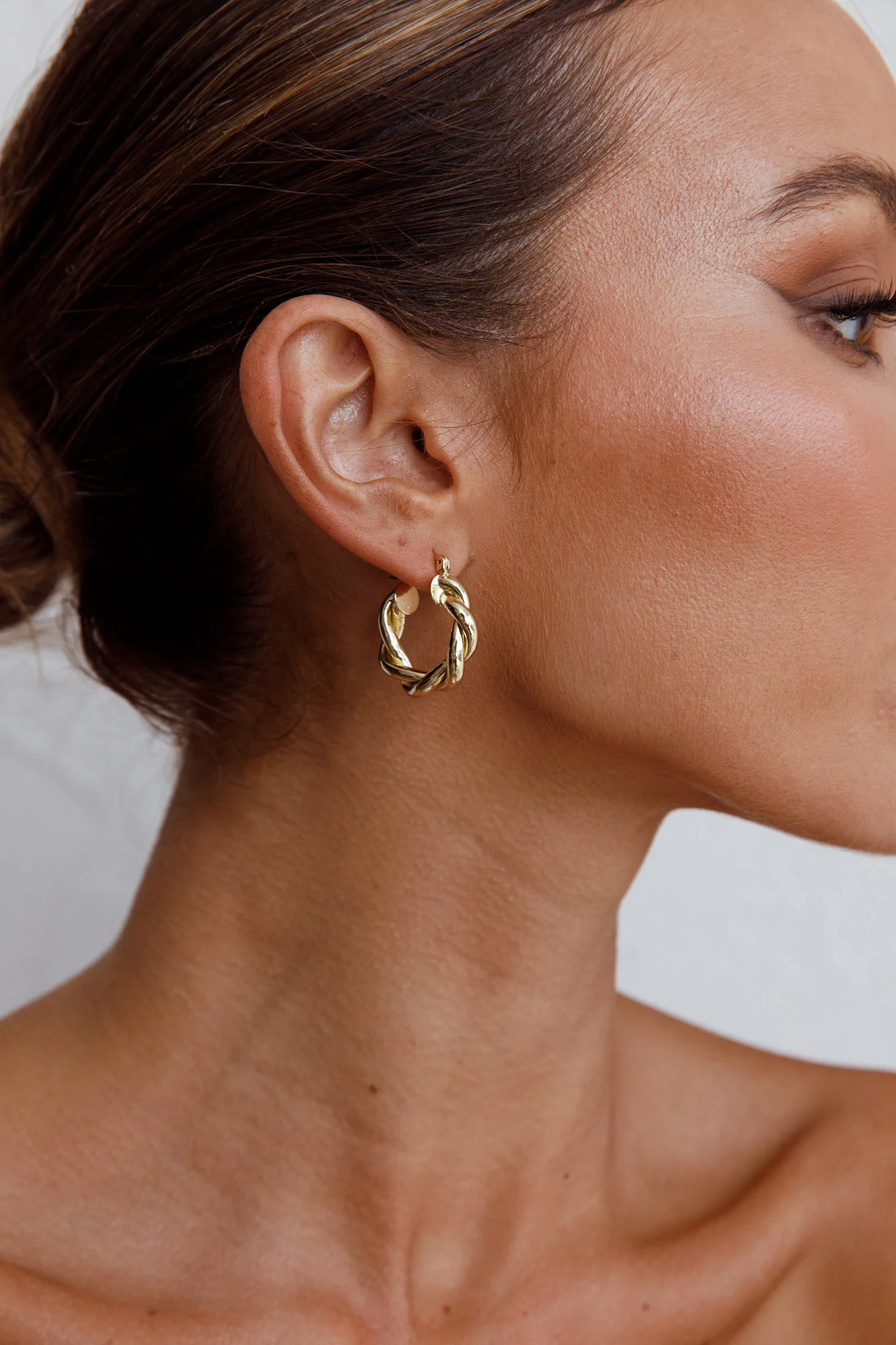 Fate Rope Hoop Earrings Gold