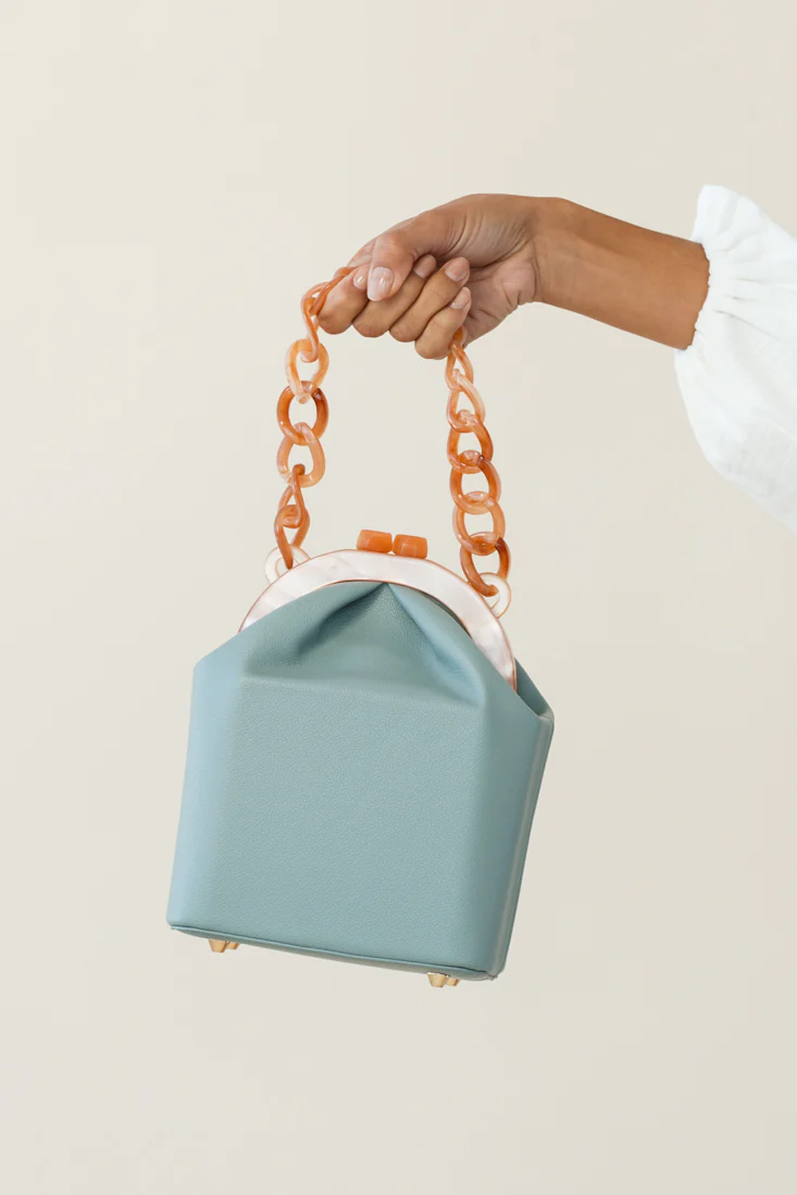 Kerrie Kiss-Lock Box Bag Pistachio