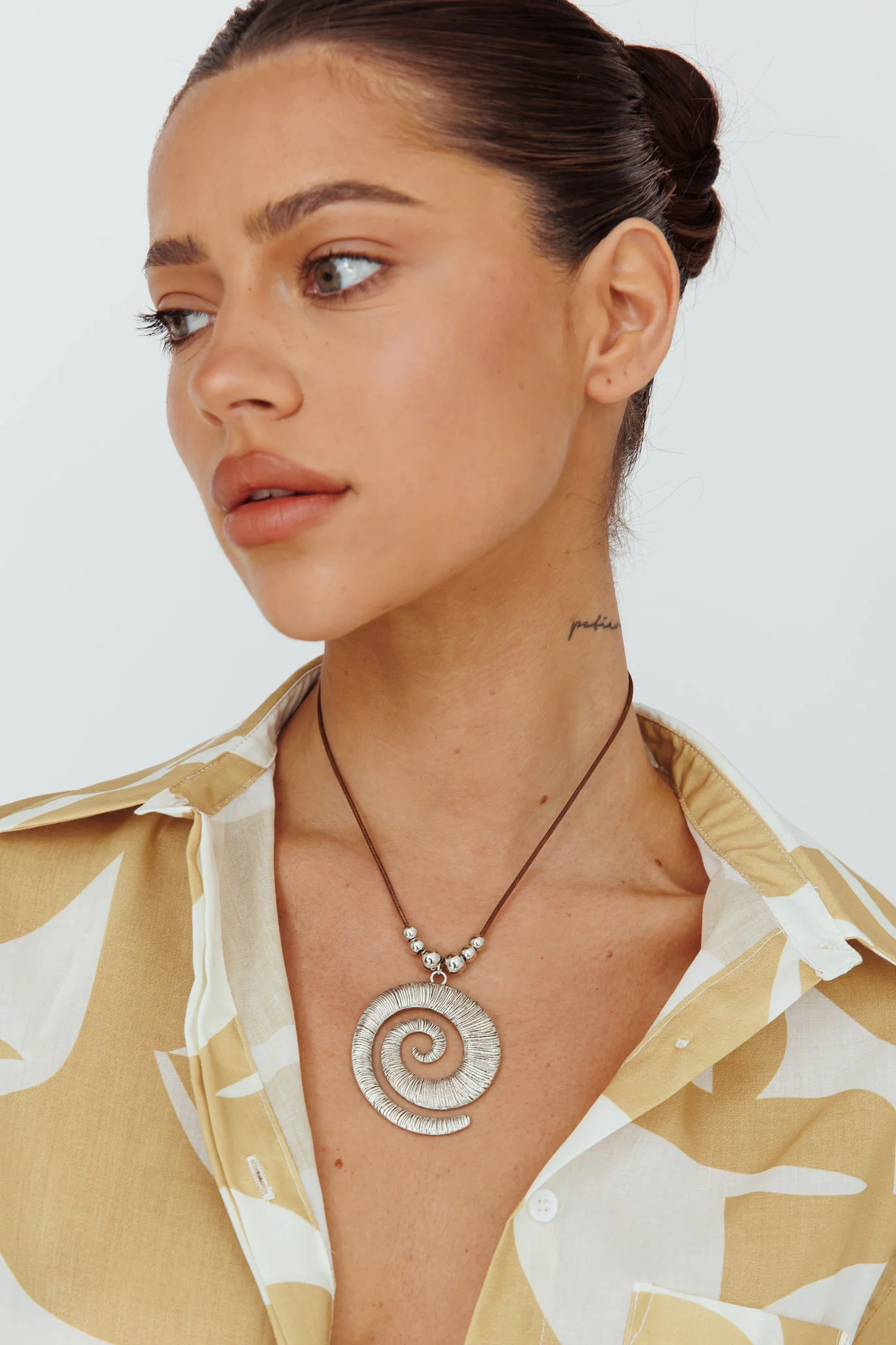 Coolum Swirl Pendant Necklace Silver