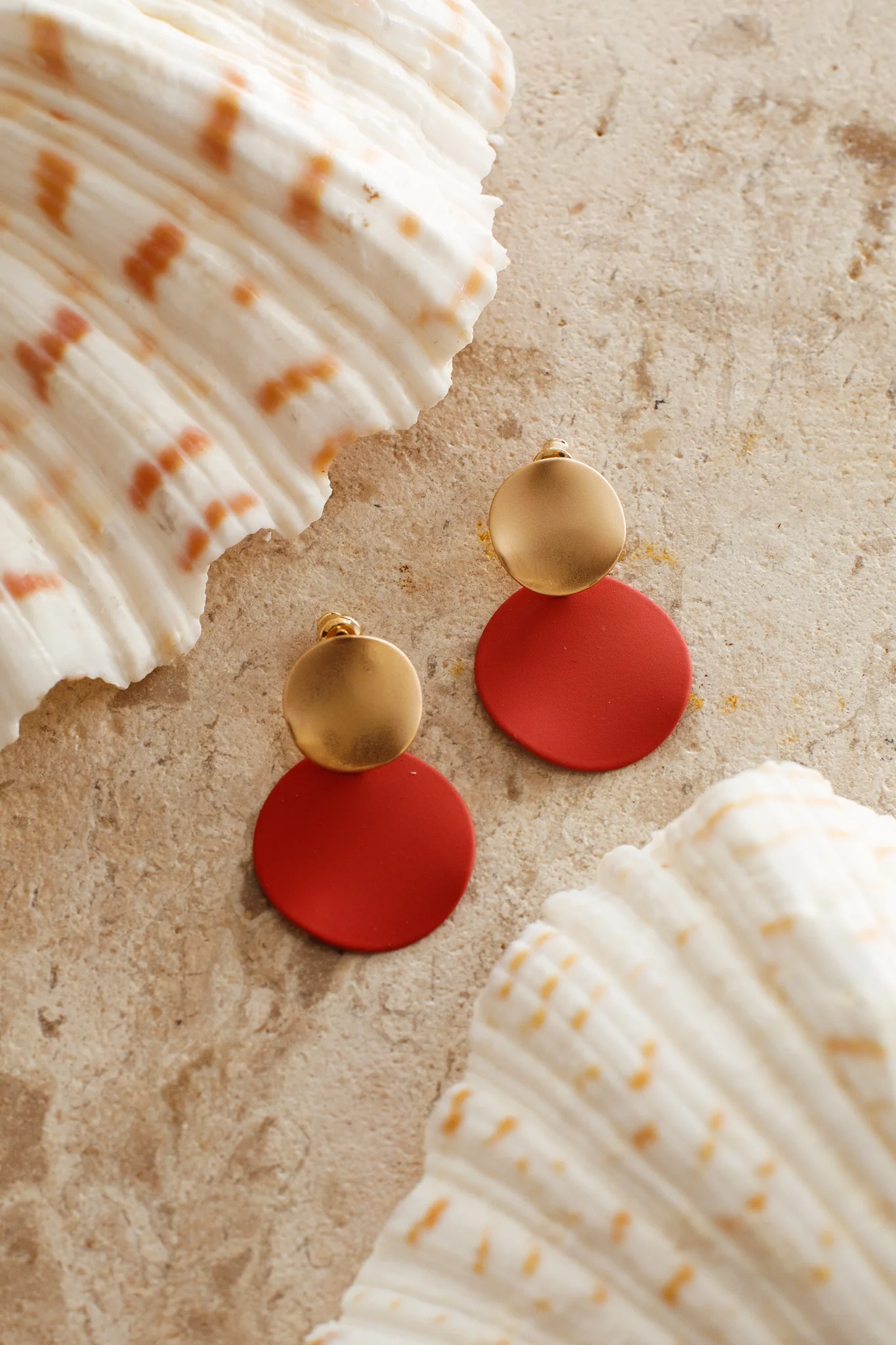 Meriah Circle Earrings Red