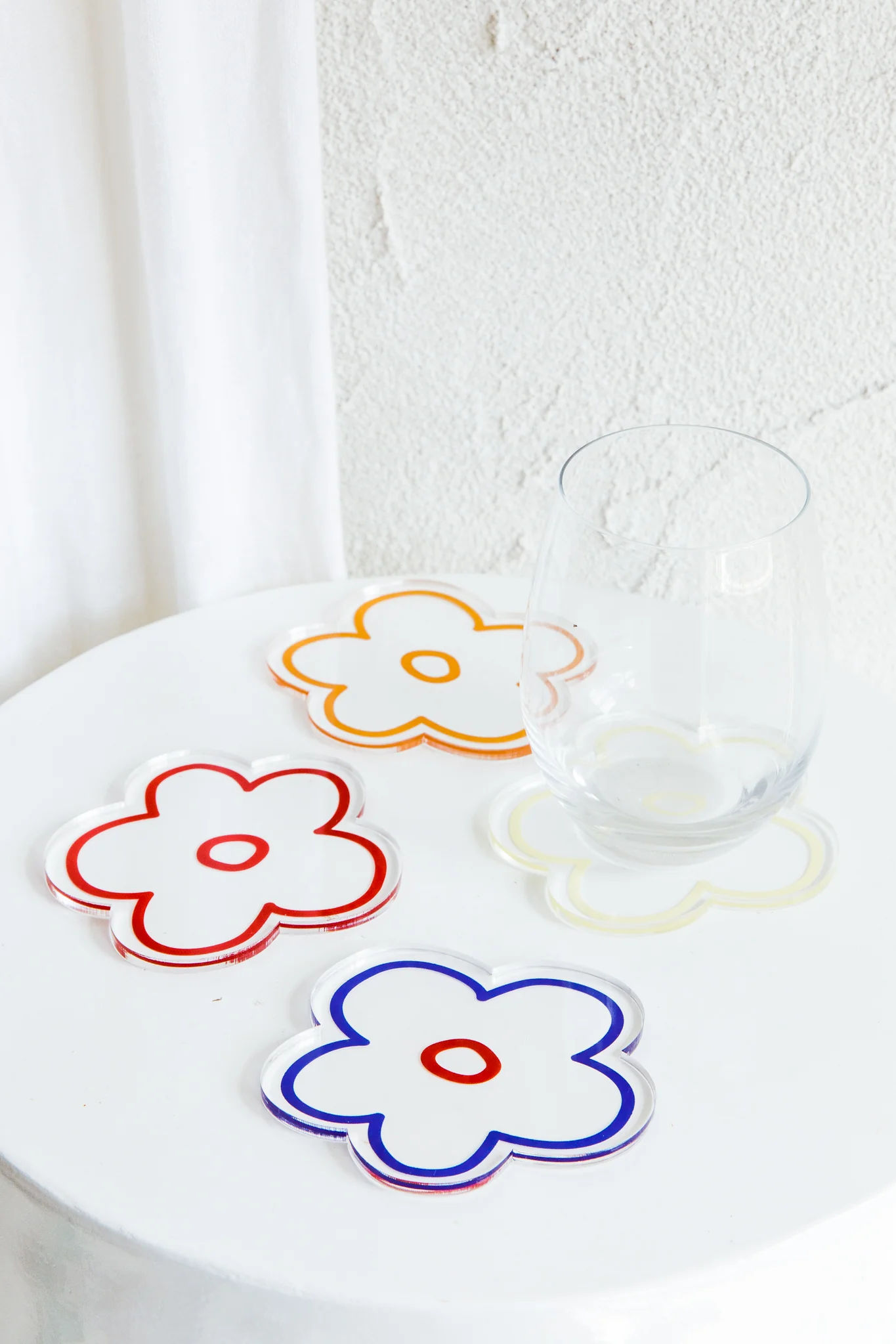 Flower Feeling 4pc Acrylic Coaster Set