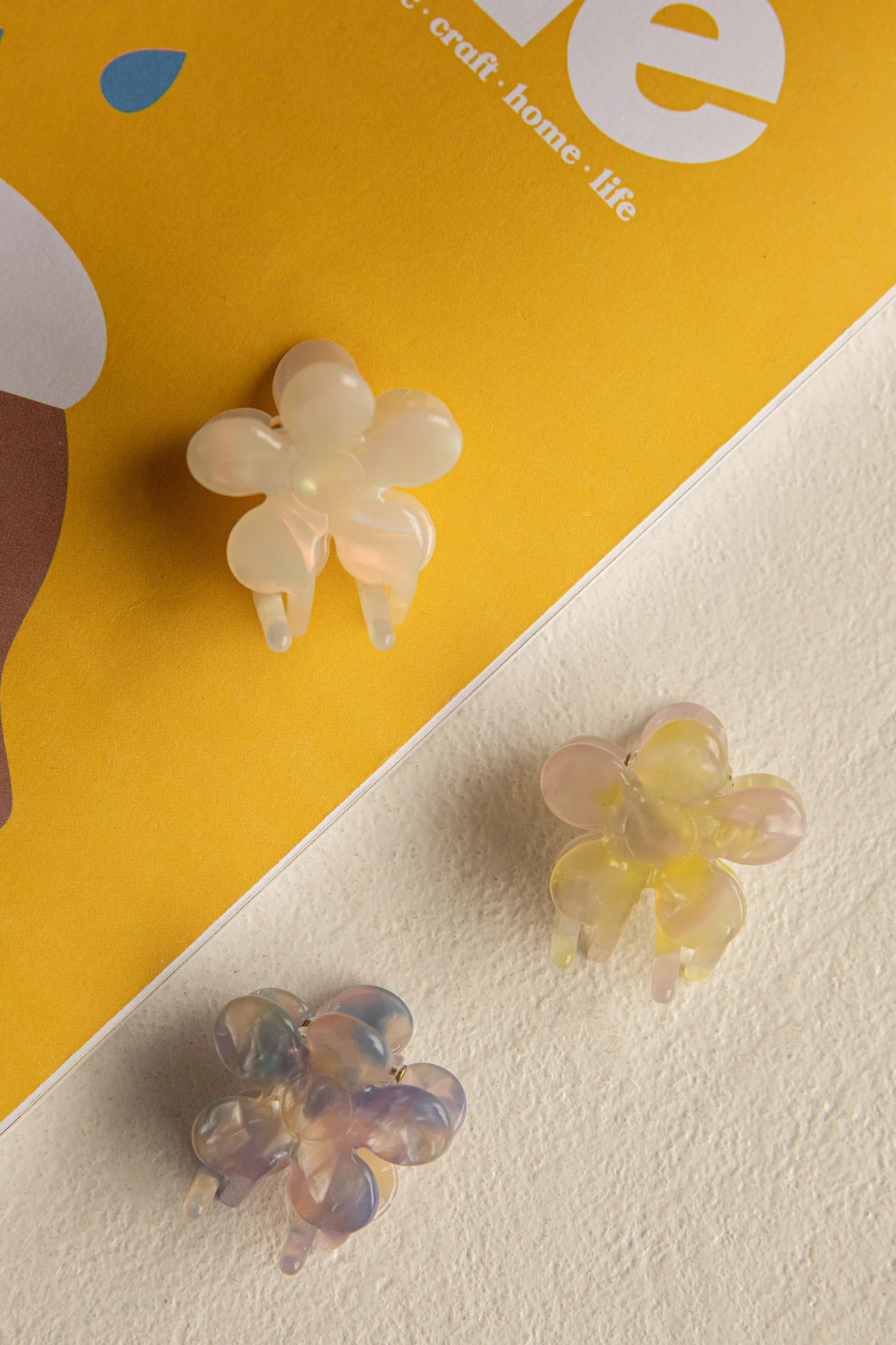 Blossom Flower Hair Clip Yellow