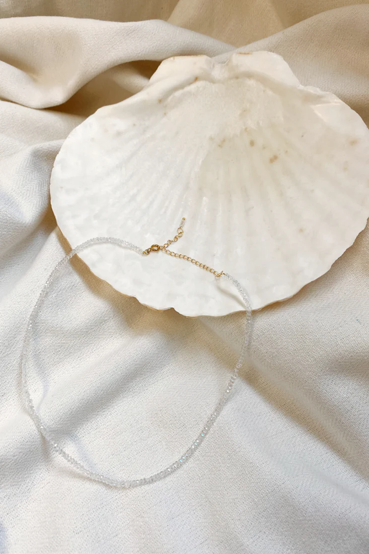 Misty Clear Crystal Bead Necklace