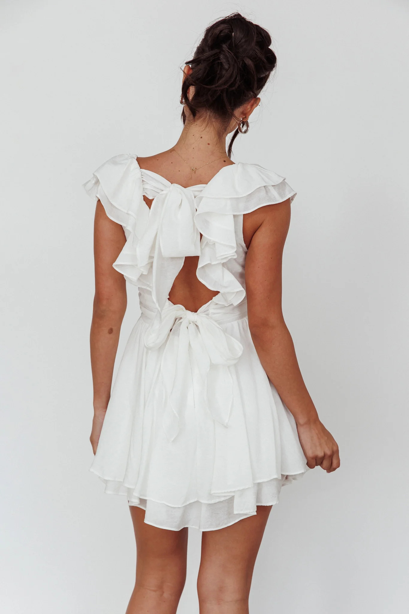 Glory Days Ruffle Shoulder Romper Off White