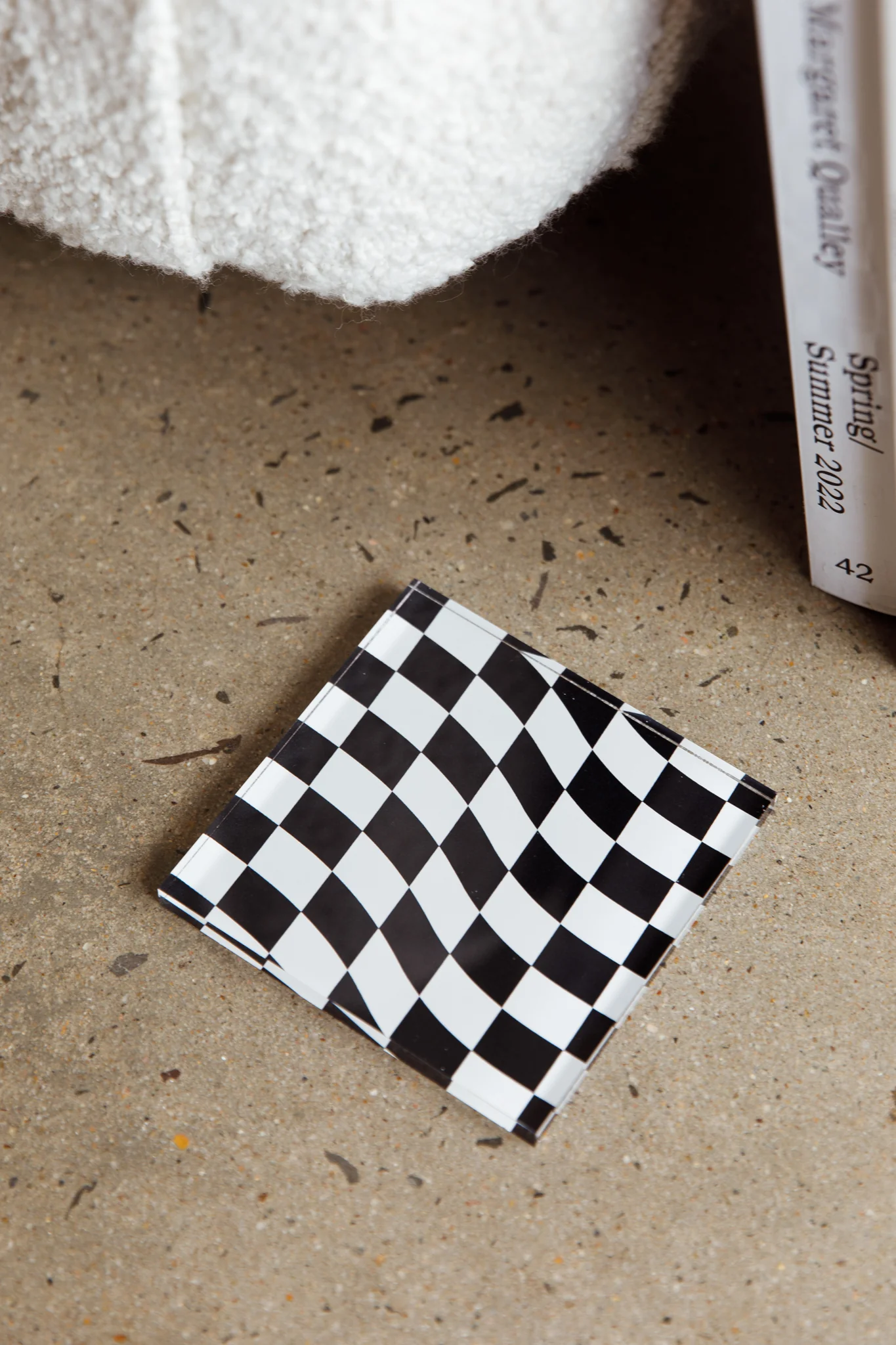 Paradiso 4pc Chessboard Acrylic Coaster Set