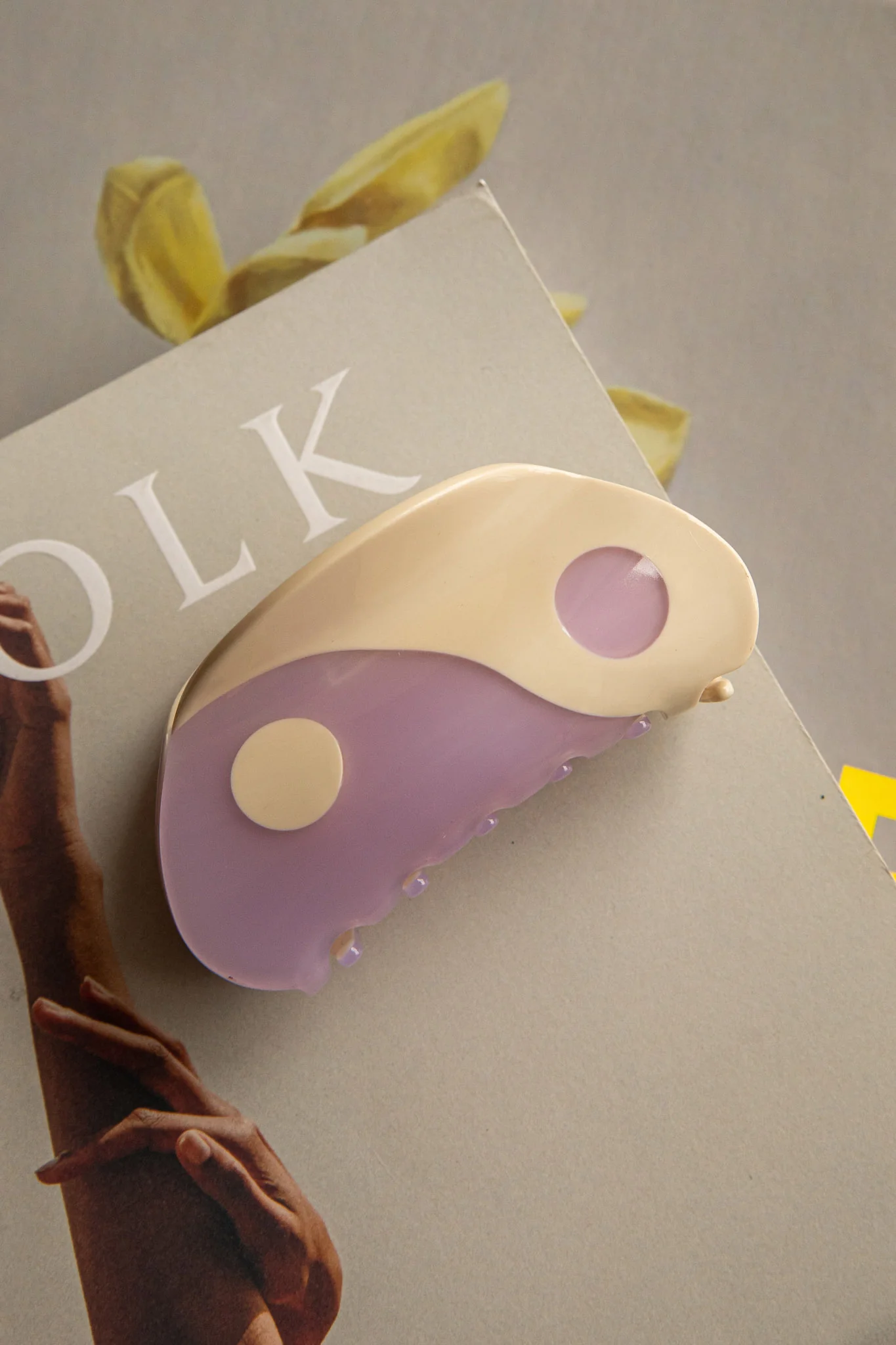 Yin Yang Hair Clip Purple