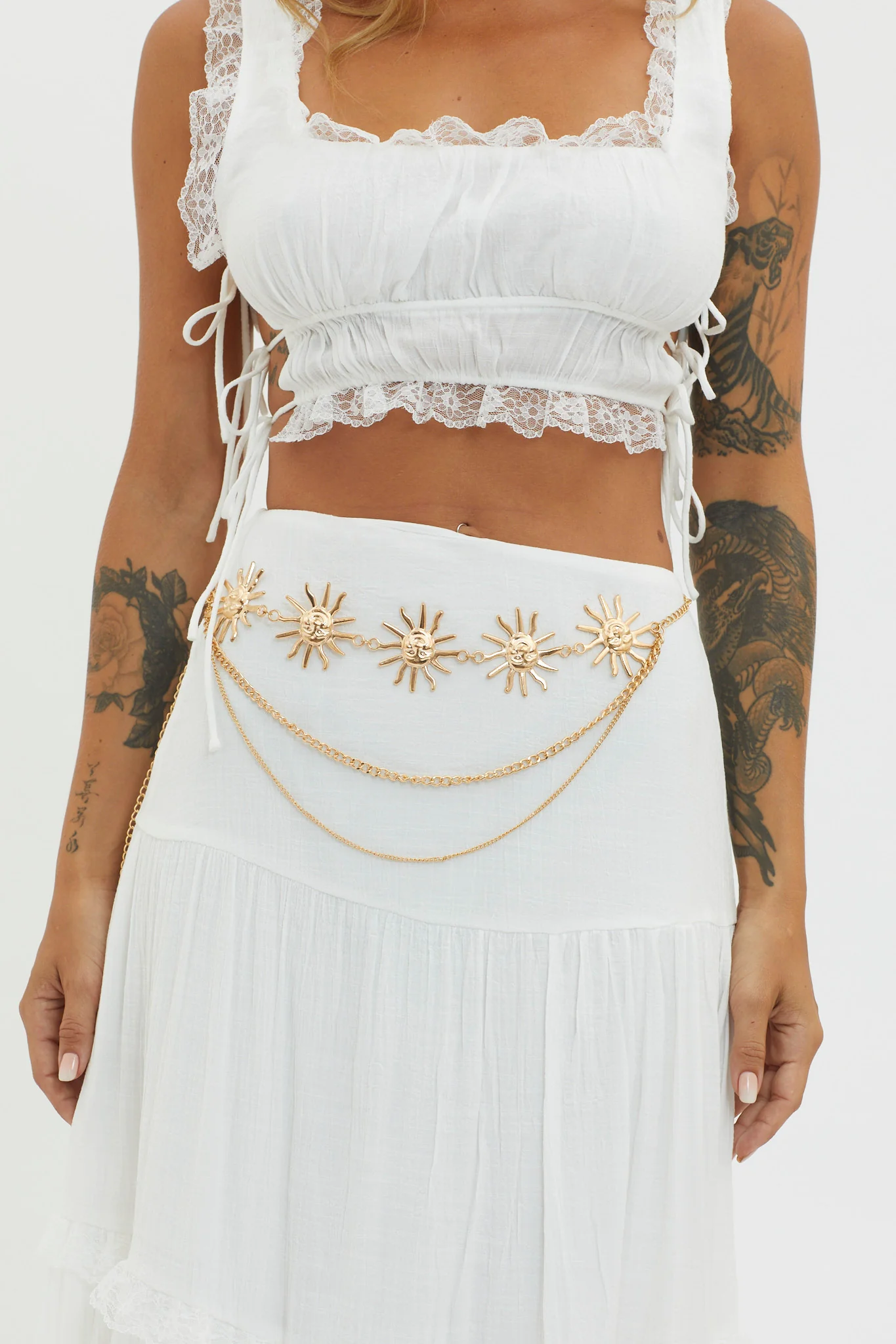 Aura Sun Multi-Layered Waist Chain Gold