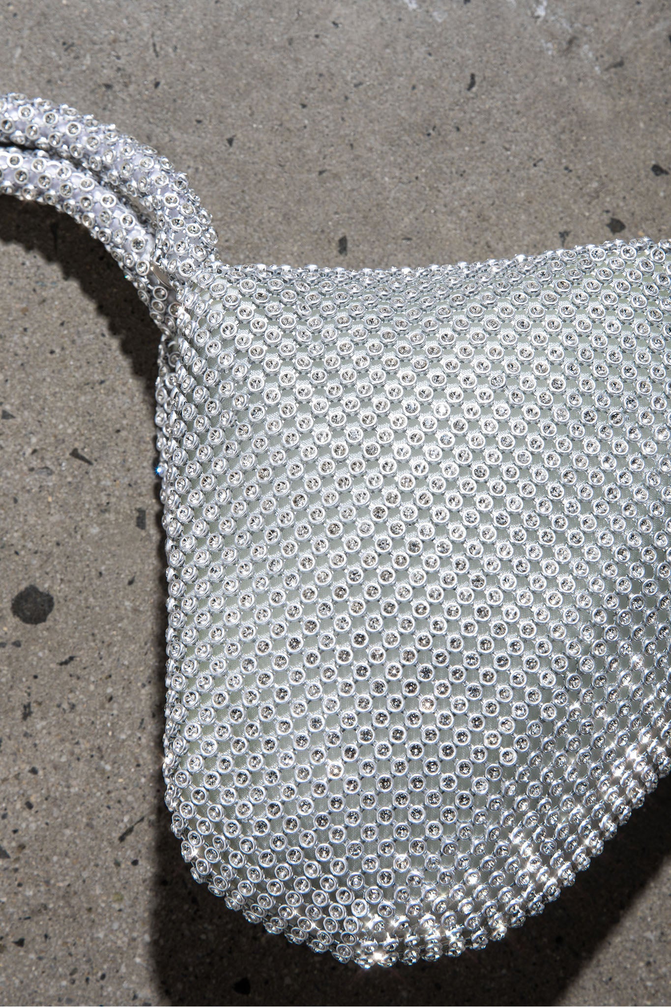 Te Amo Diamante Mesh Mini Bag Silver