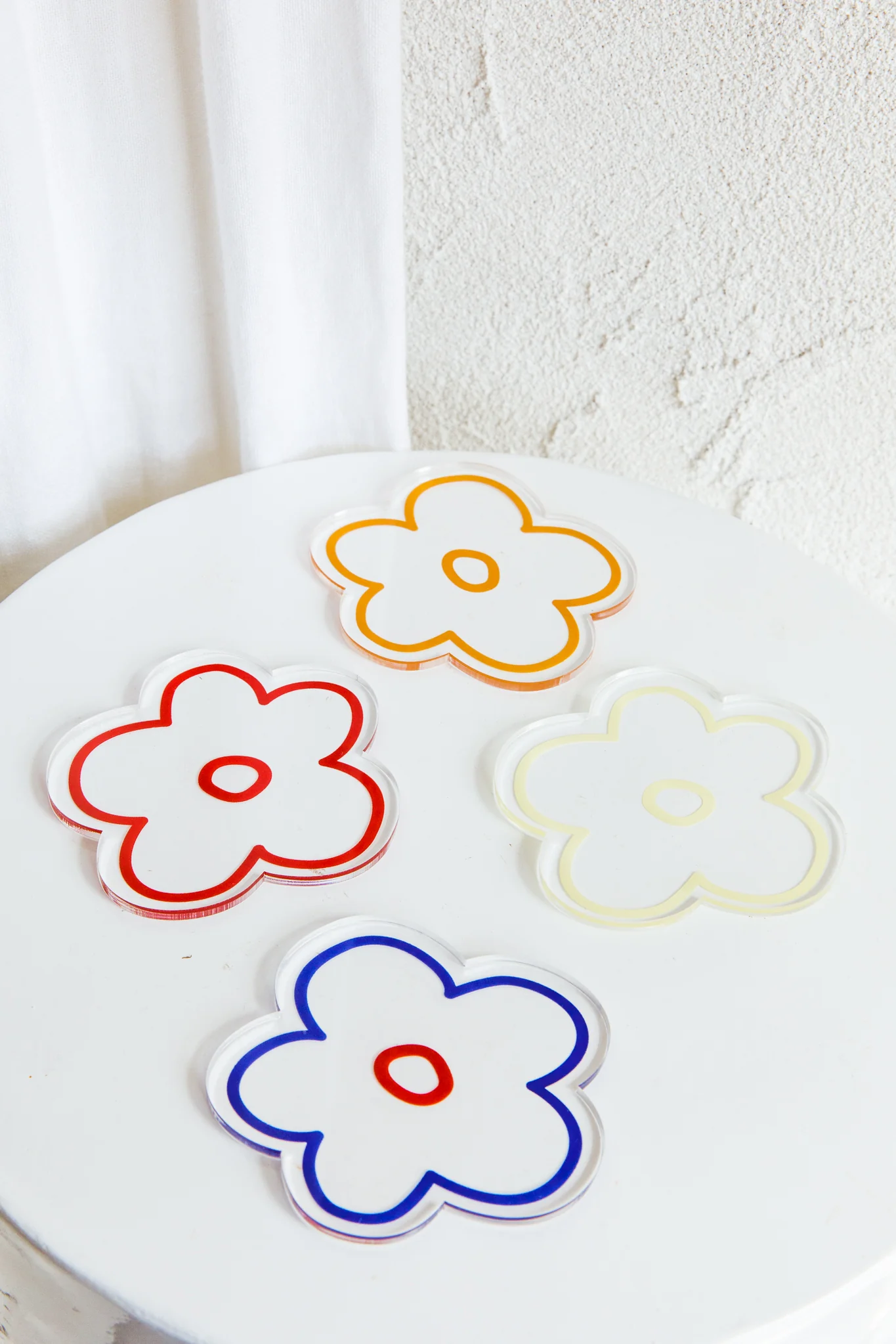 Flower Feeling 4pc Acrylic Coaster Set