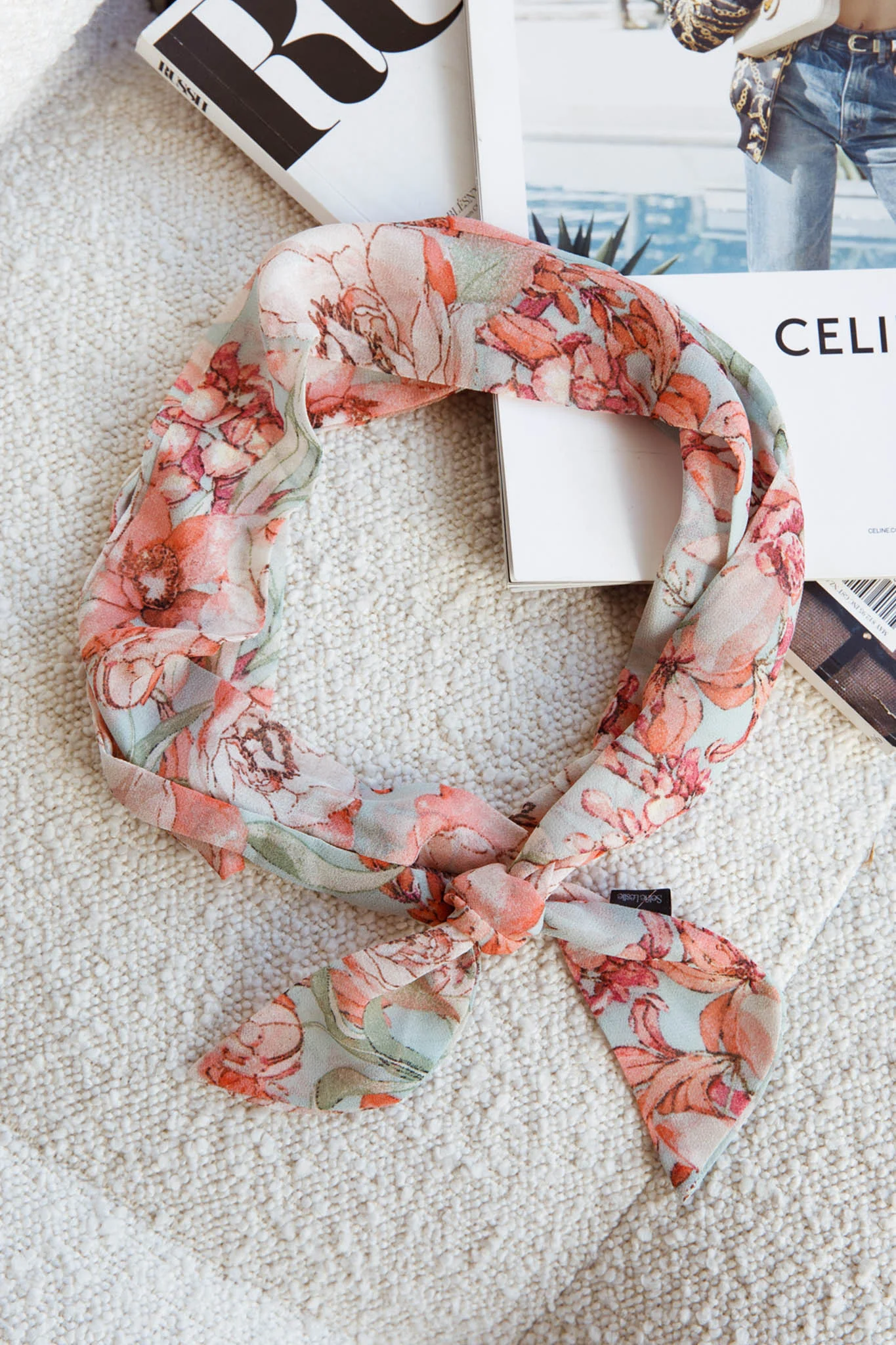 Maddie Twilly Scarf Floral Green