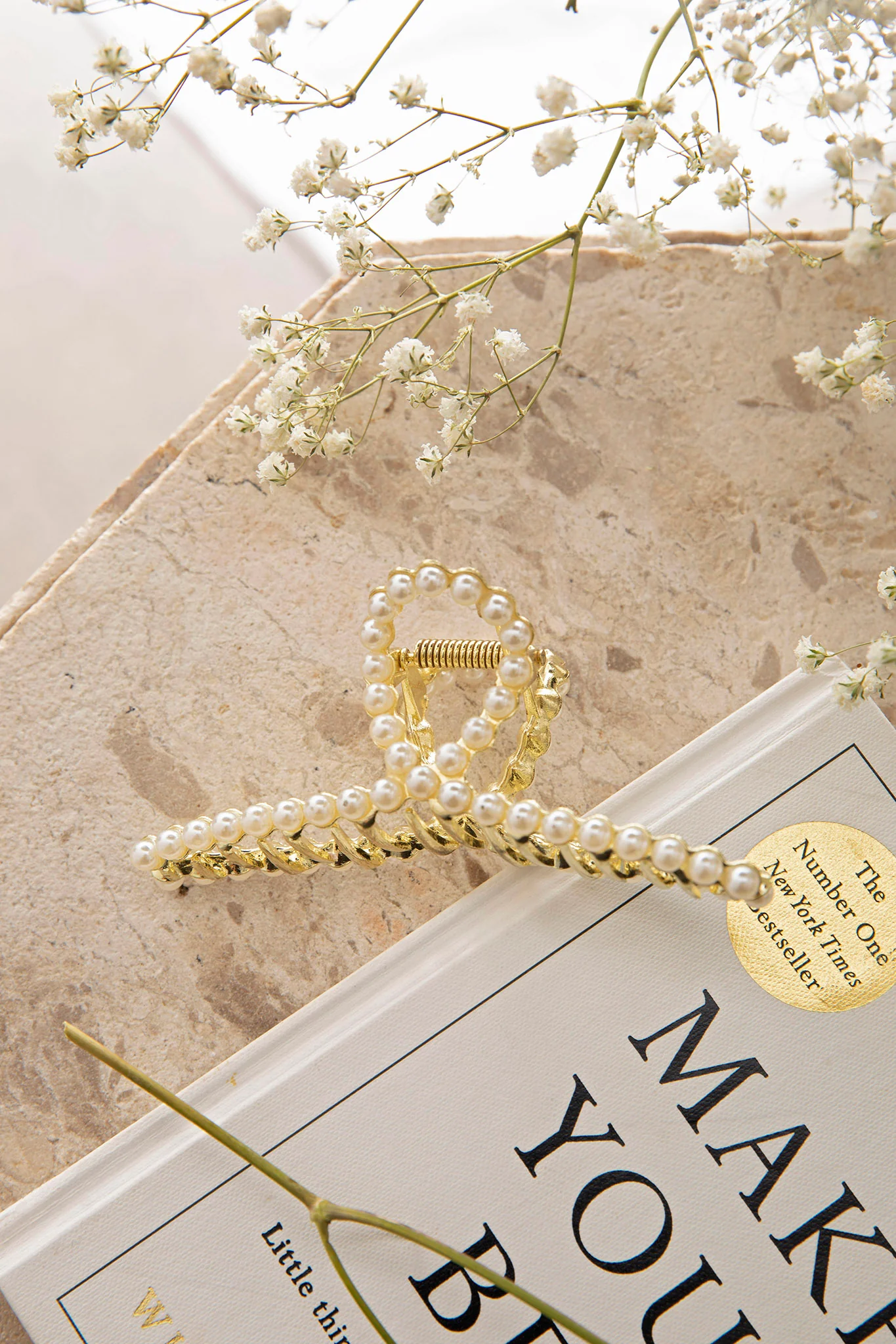 Madison Pearl Hair Clip Gold