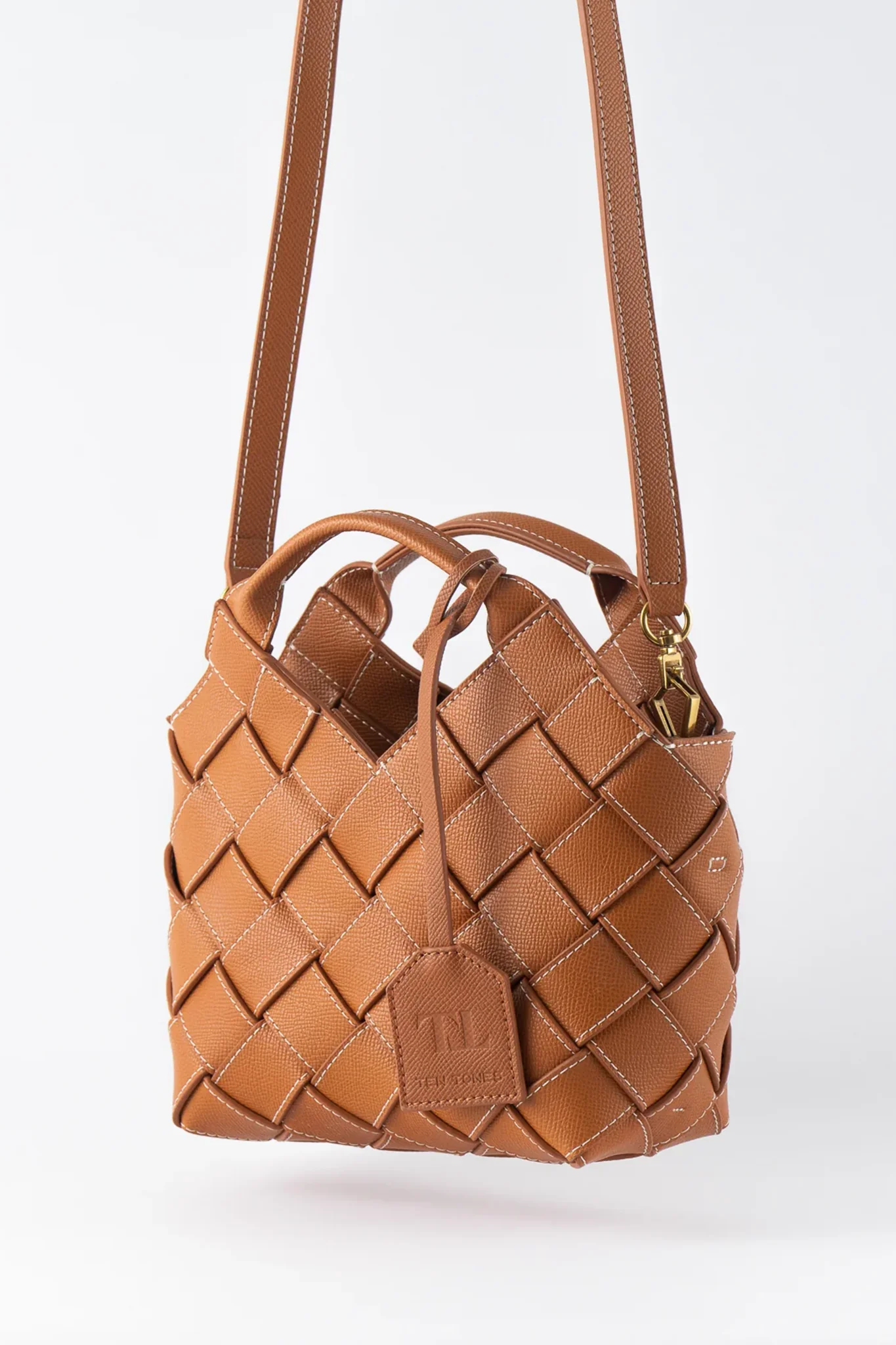 TEN TONES Clementine Woven Mini Tote Orange