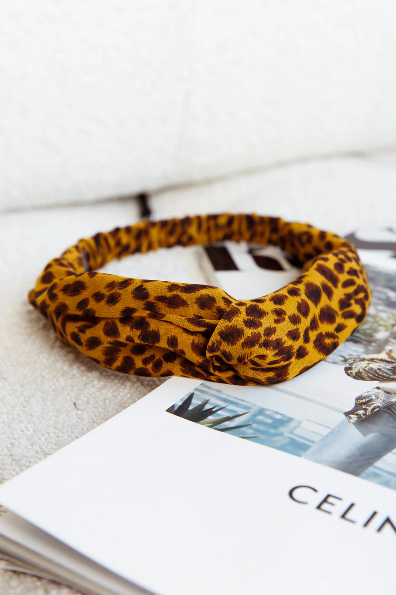 Top Knot Headband Leopard