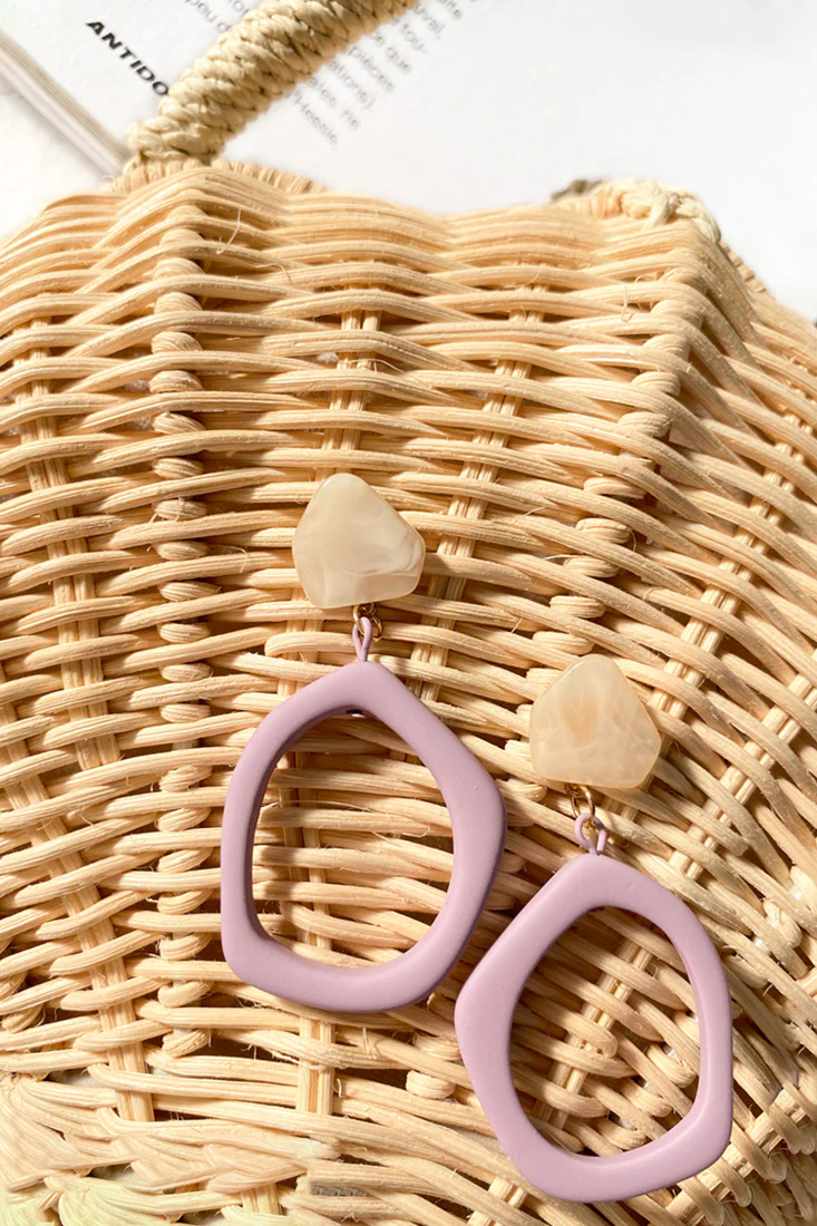 Myanmar Earrings Mauve