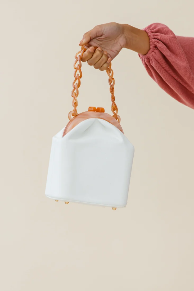 Kerrie Kiss-Lock Box Bag White