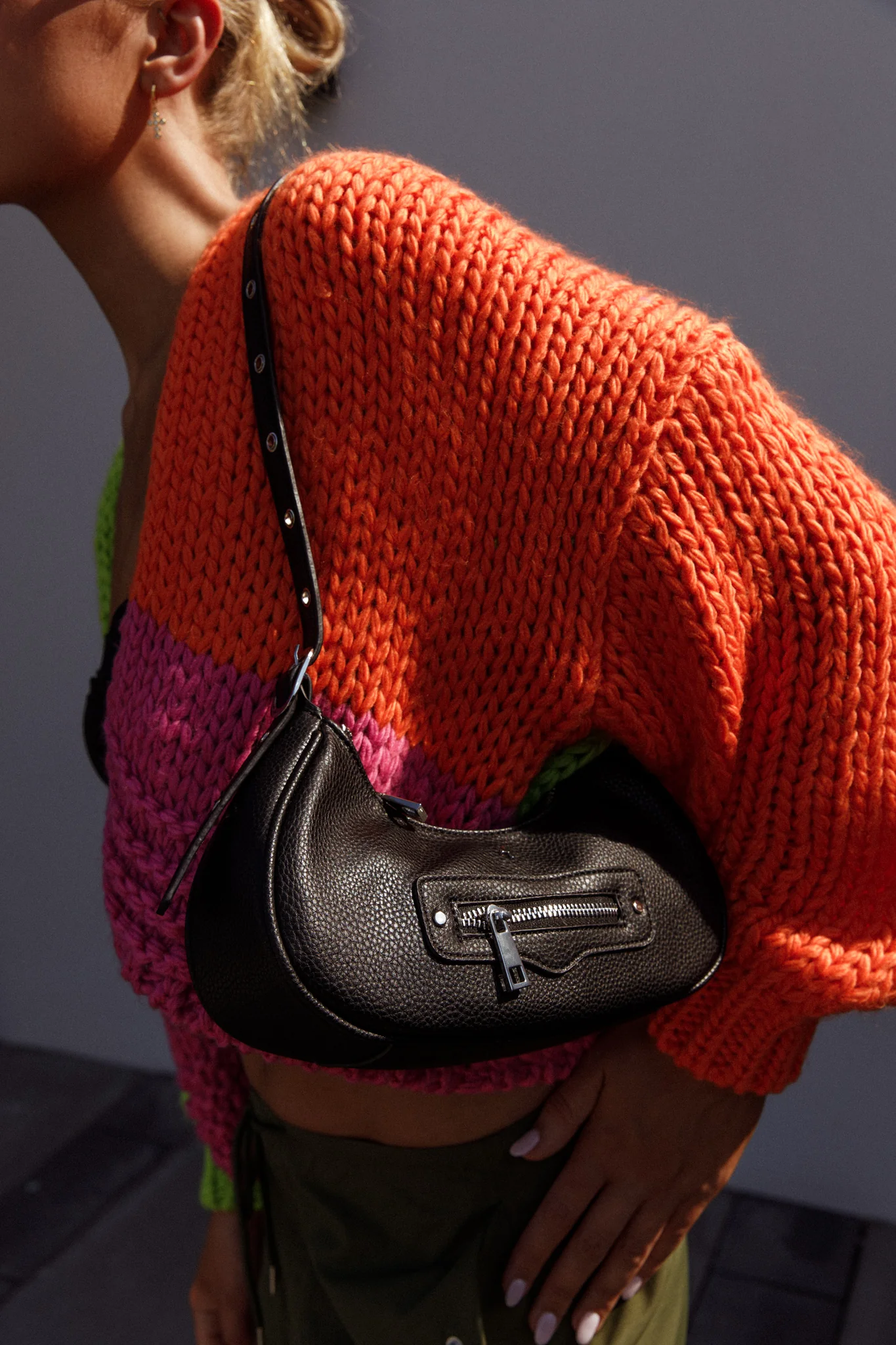 Peta And Jain Moto Shoulder Bag Black