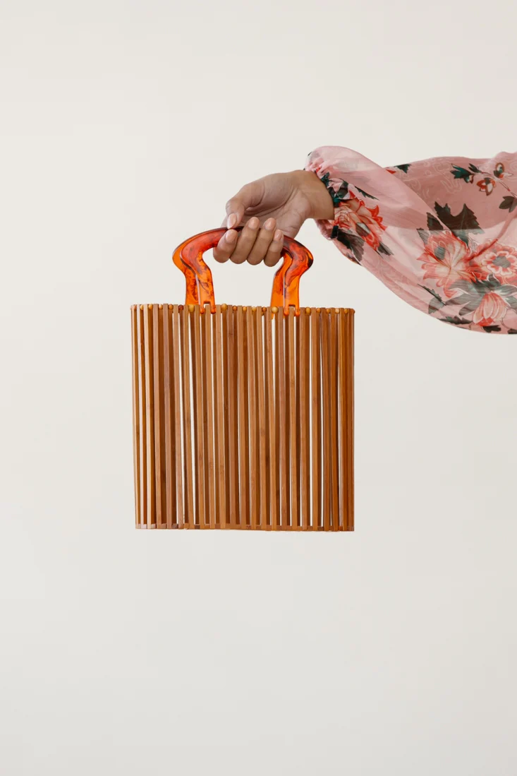 Harmony Wooden Slat Tote Natural