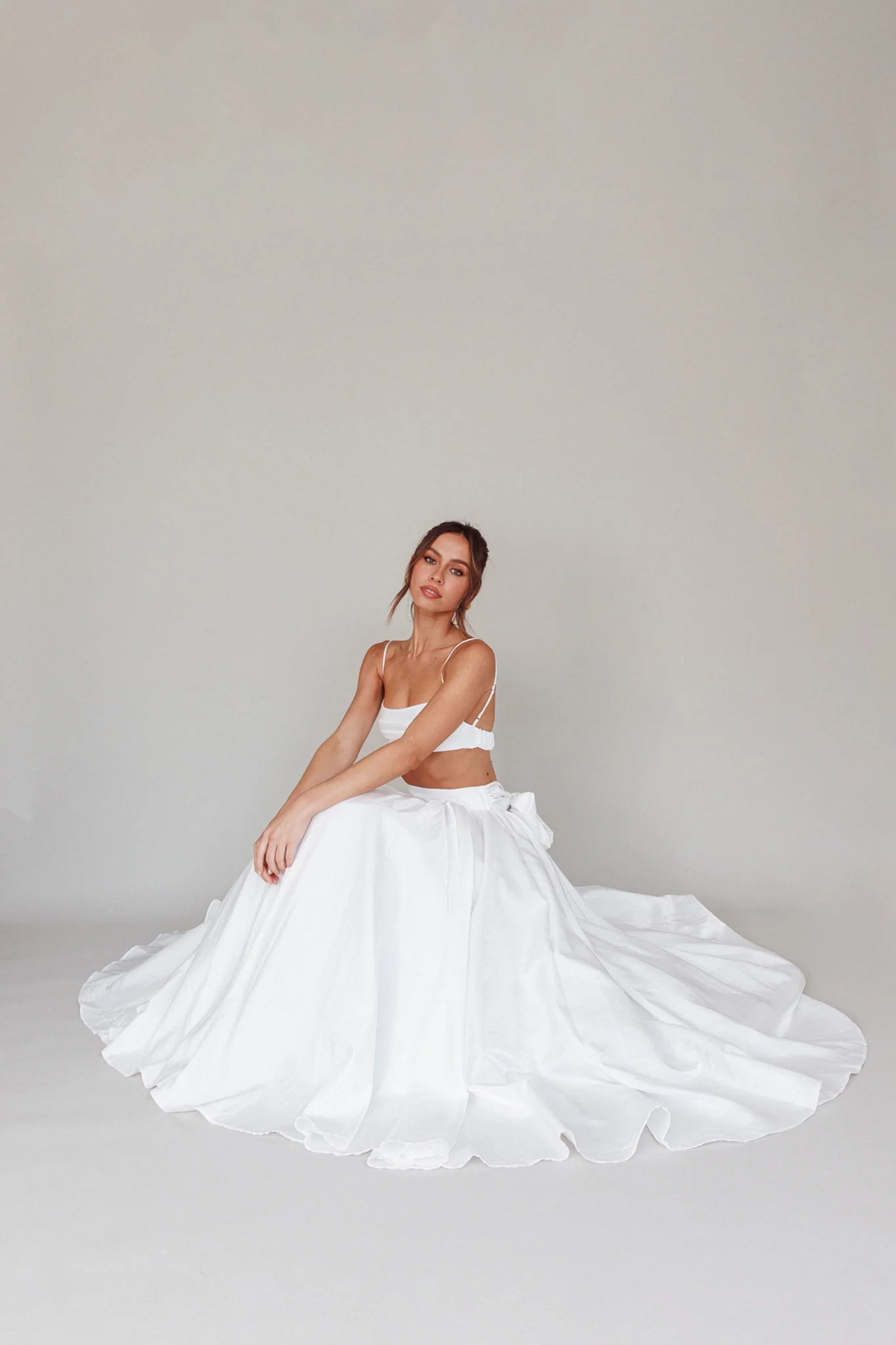 Love Songs Tied Back Maxi Skirt White