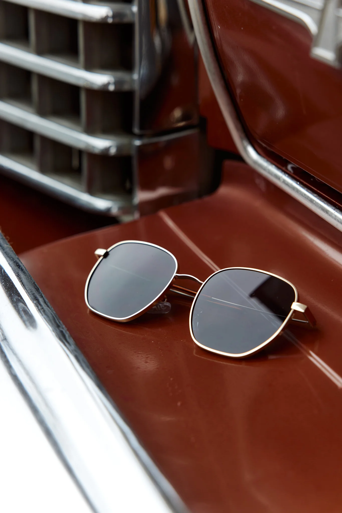 Peta And Jain Farrah Gold Aviator Sunglasses Black