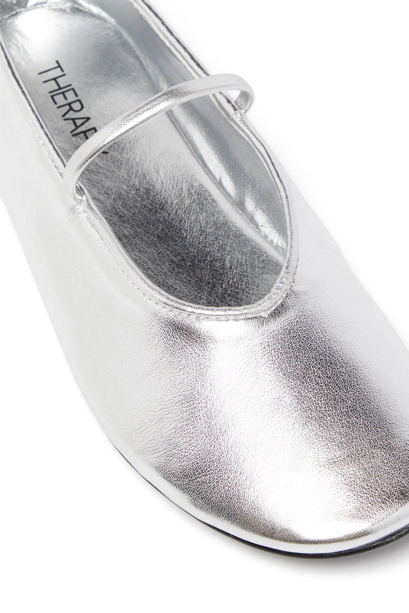 THERAPY Moncherri Ballet Flat Silver Smooth