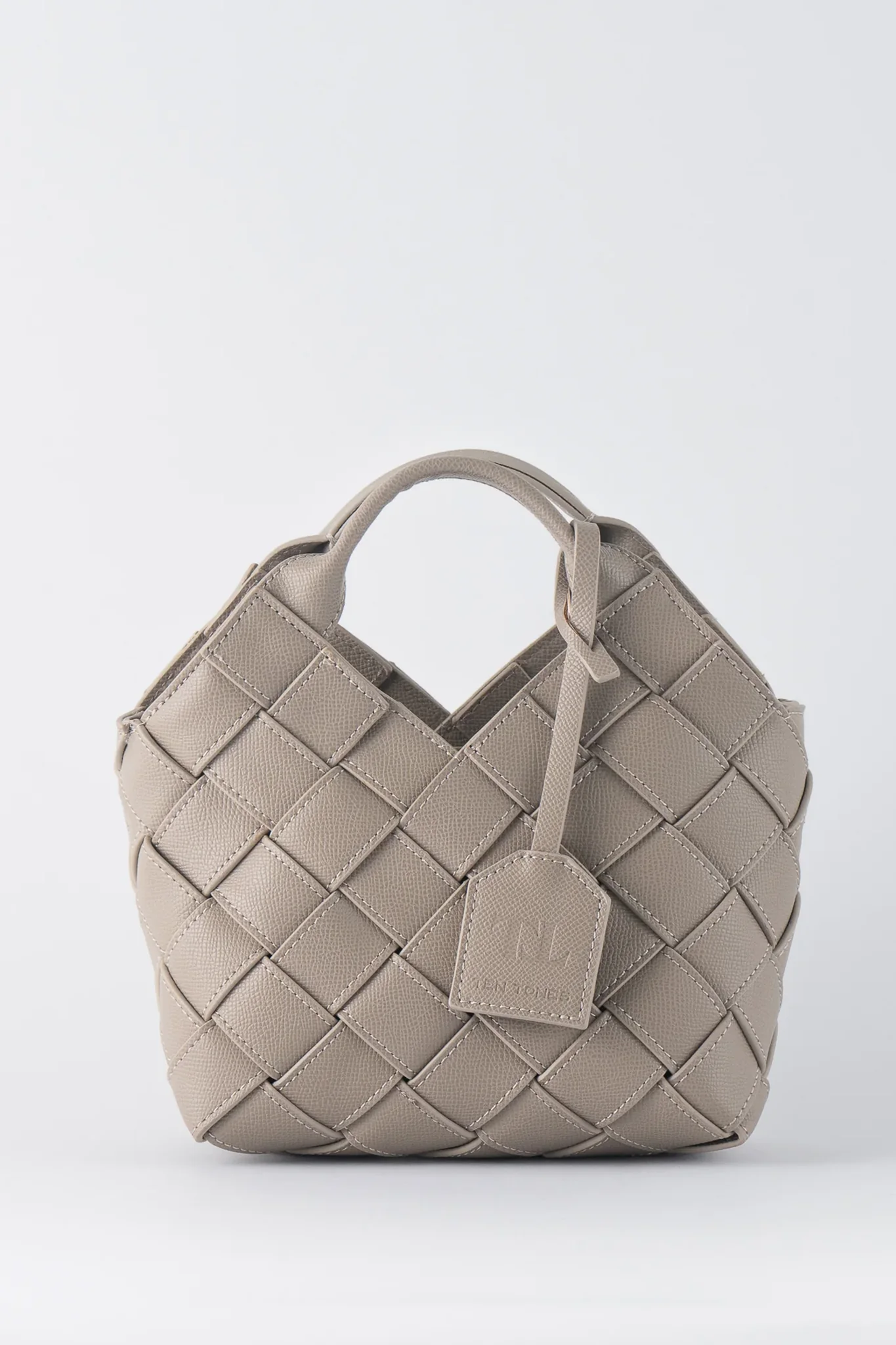 TEN TONES Clementine Woven Mini Tote Beige