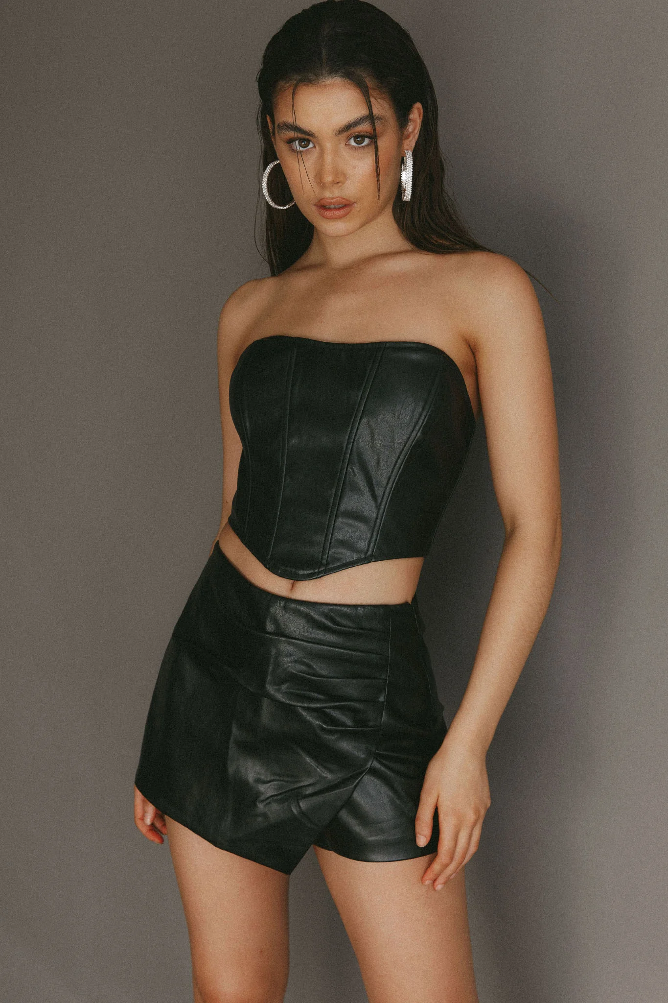 Audra Wrap Look Skort Black