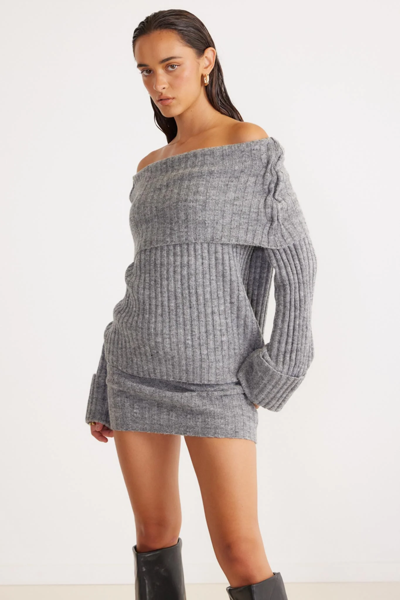 SNDYS Brooks Mini Skirt Grey