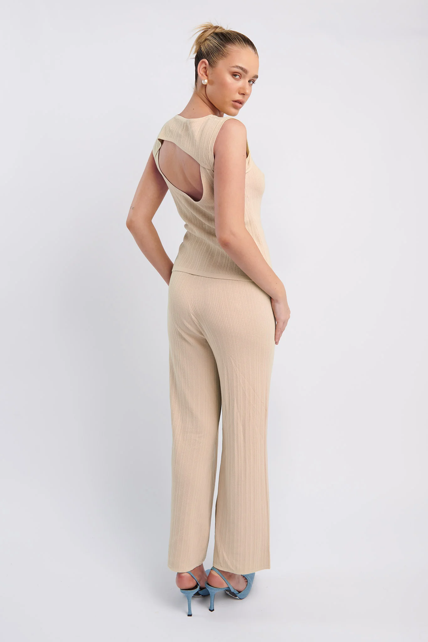 Rossana Long Knit Pants Oat