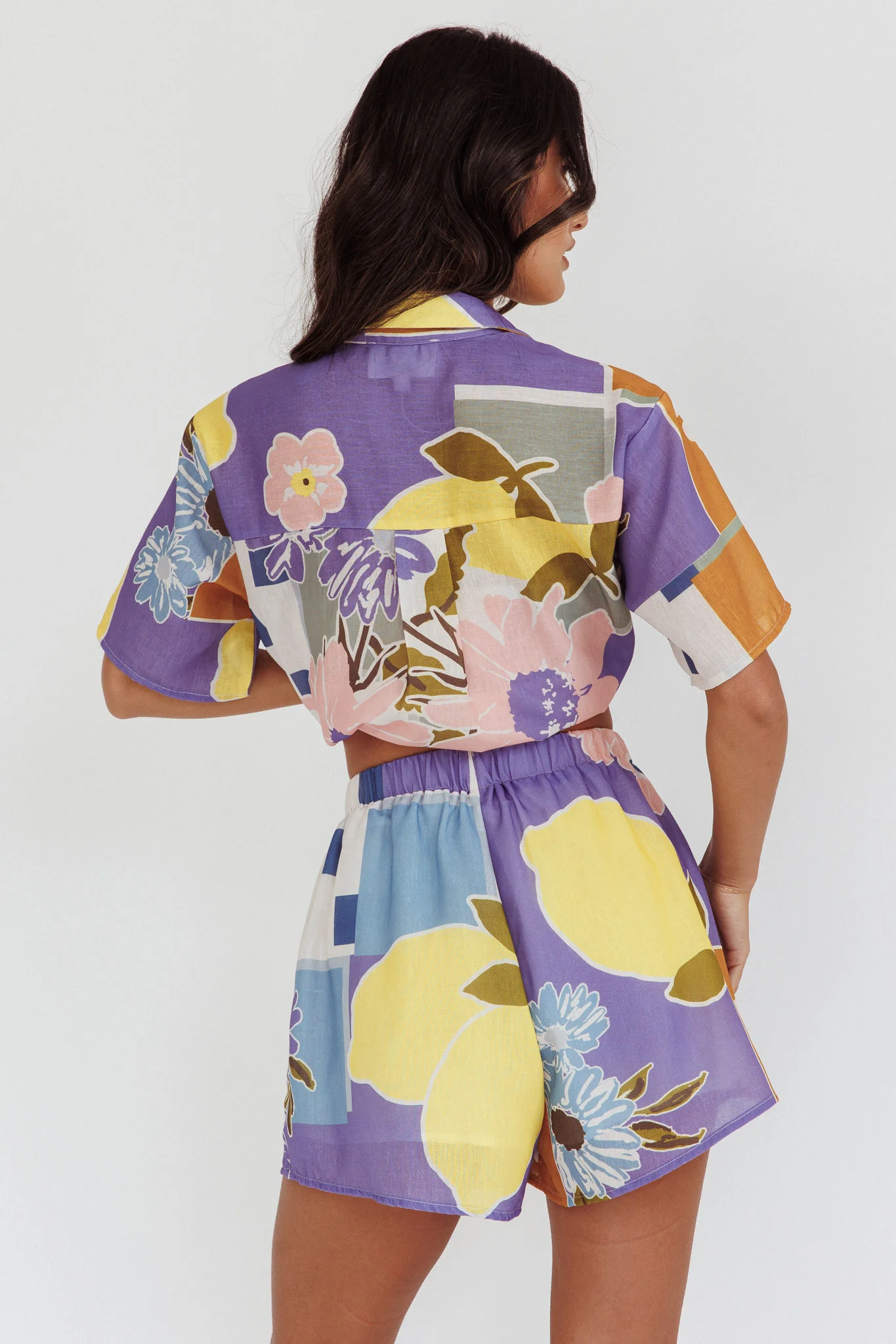 Swing Of Things Elastic Waist Shorts Citrus Lilac