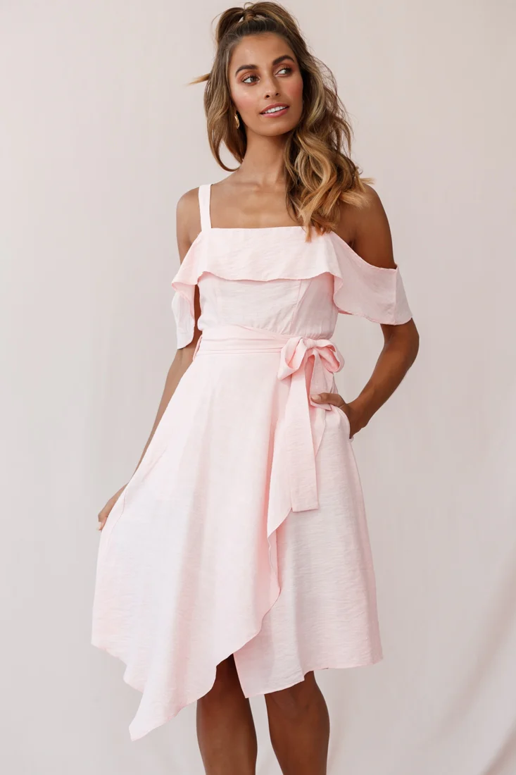 Adali Flowy Summer Midi Dress Pink
