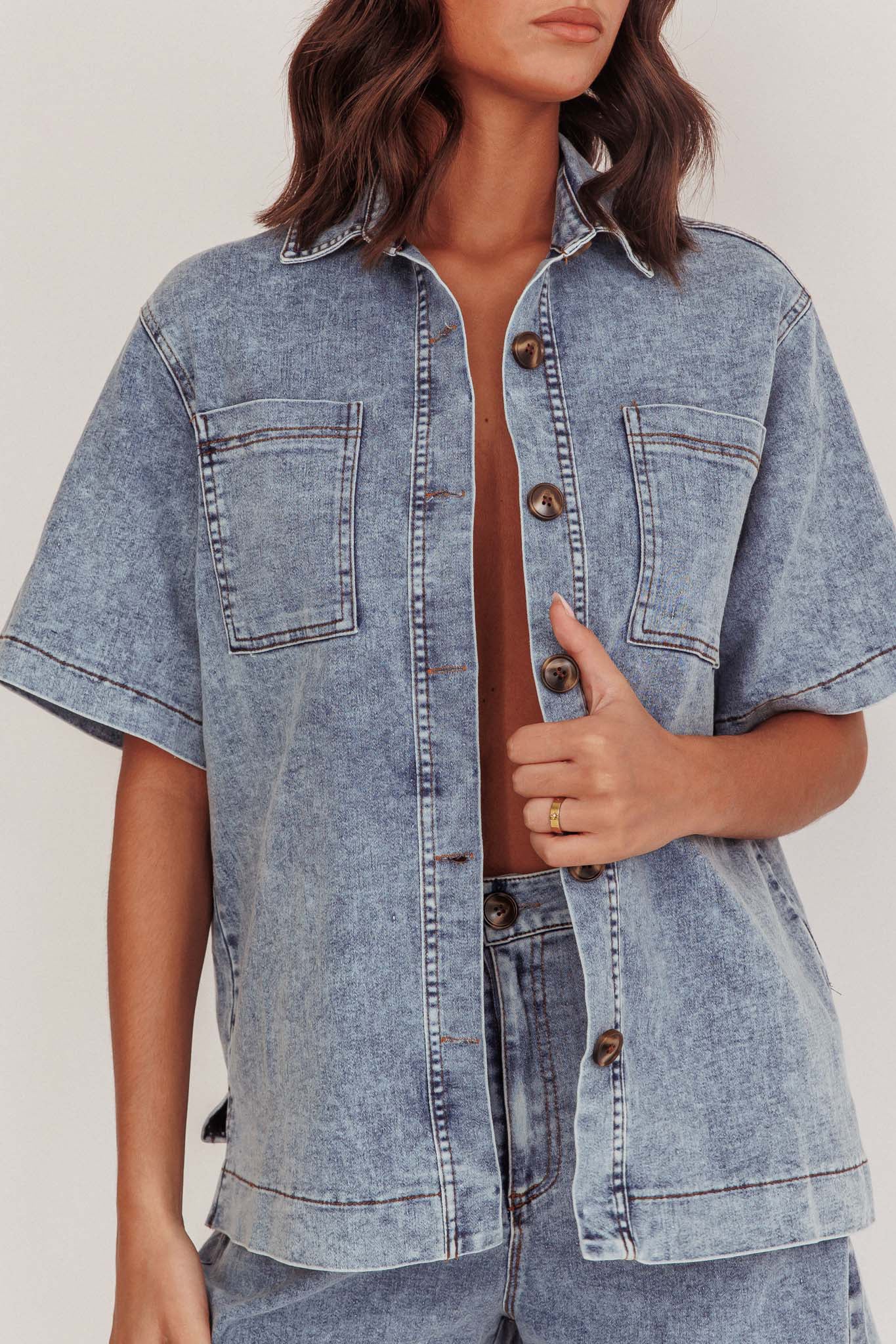 Ottawa Button Up Shirt Denim Blue