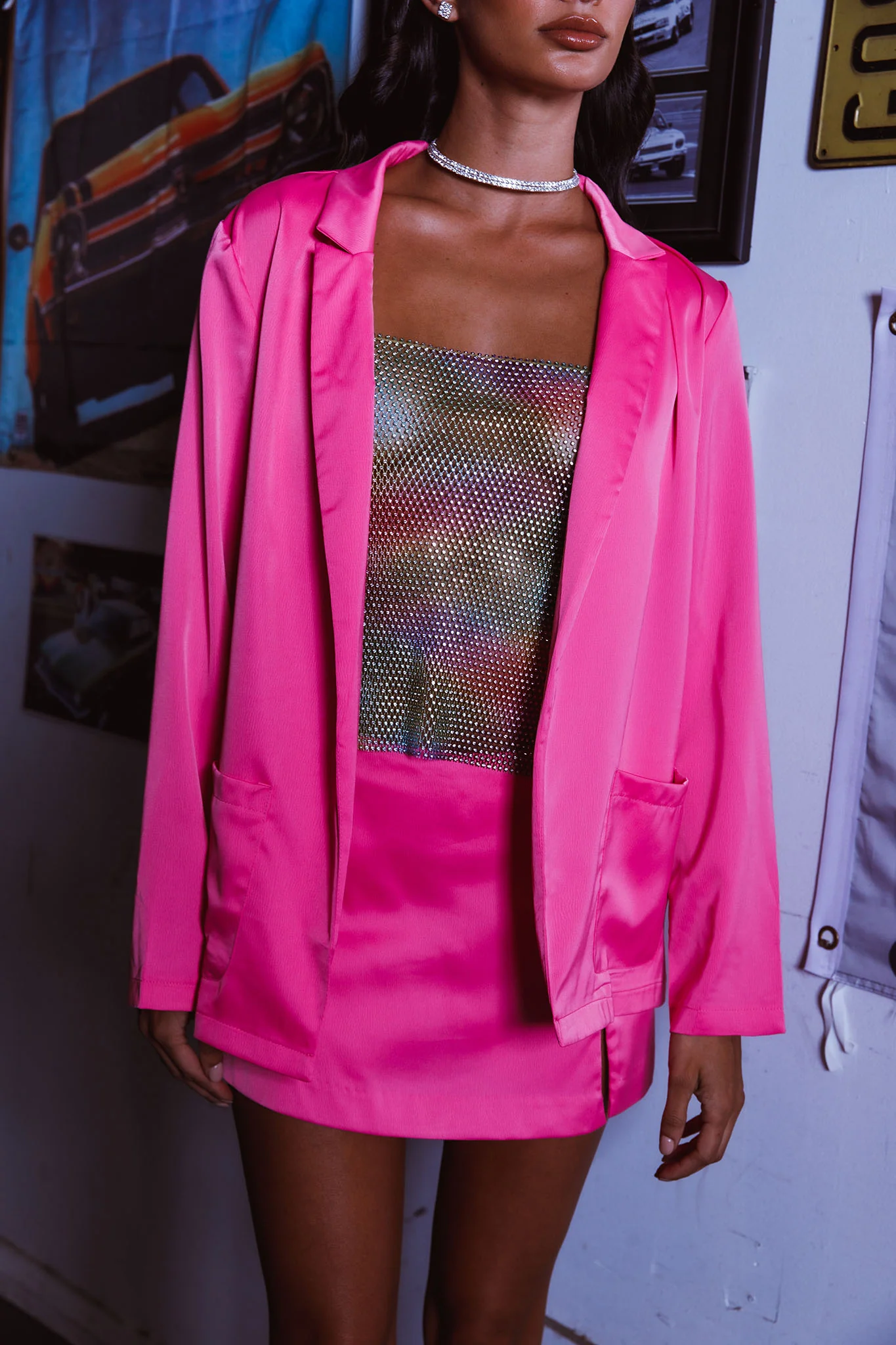 Cleo Satin Mini Skort Pink