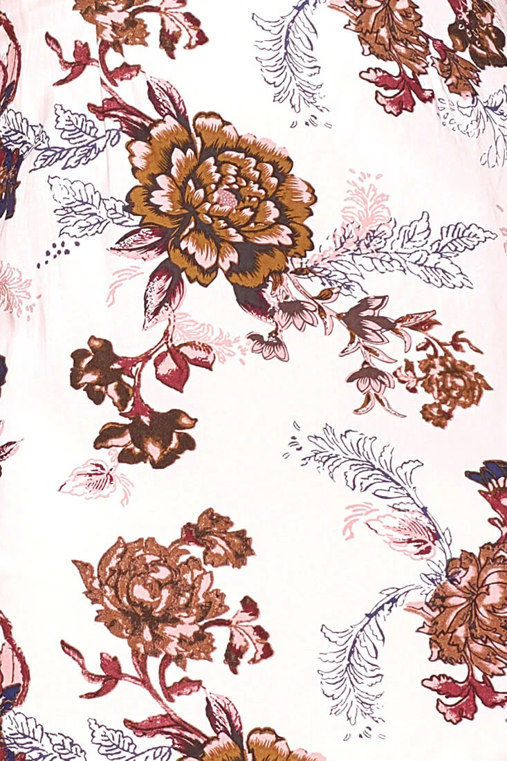 Finn Fitted Floral Mini Dress Mocha