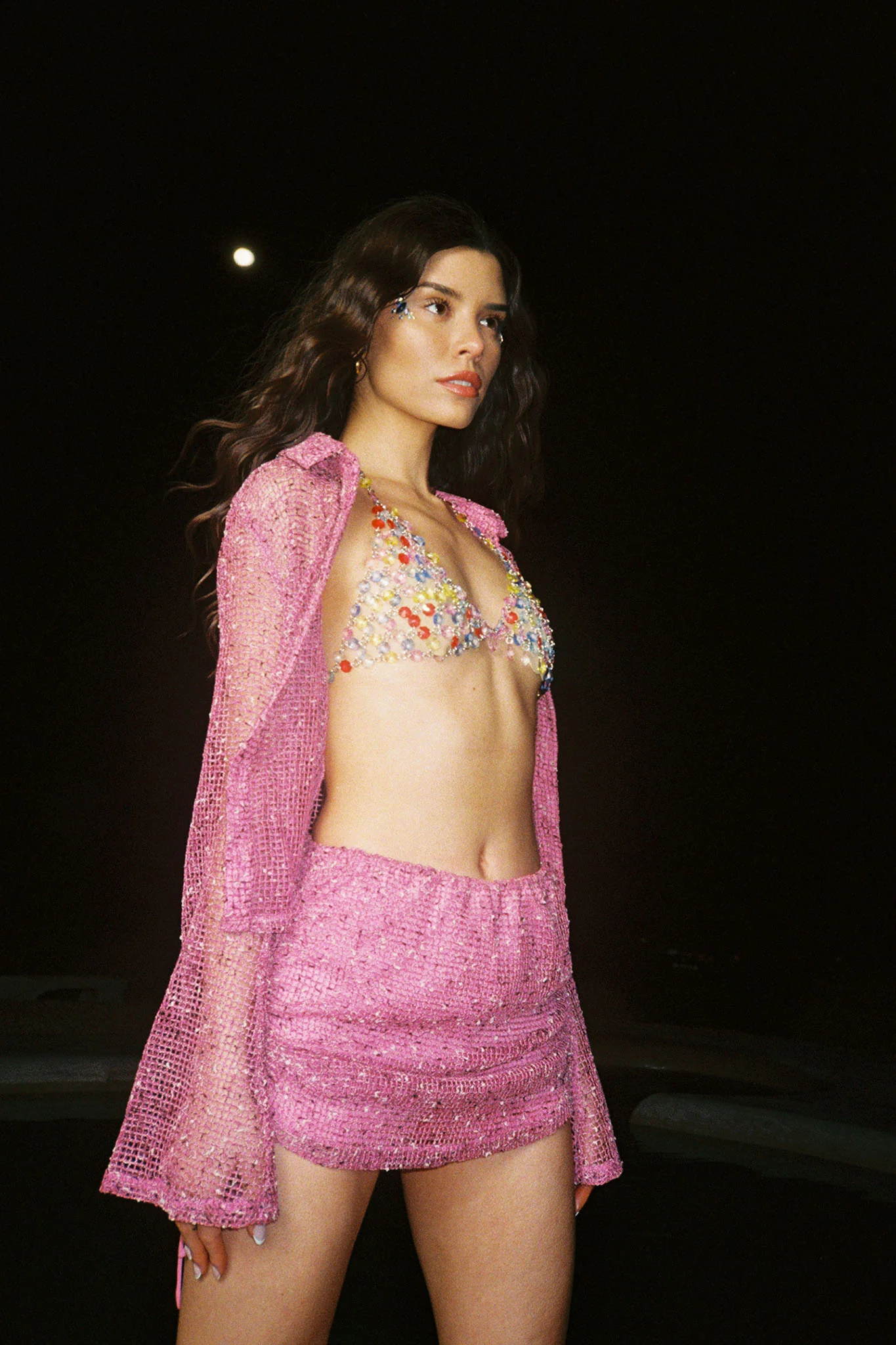 Lexi Ruched Side Mini Skirt Barbie Pink