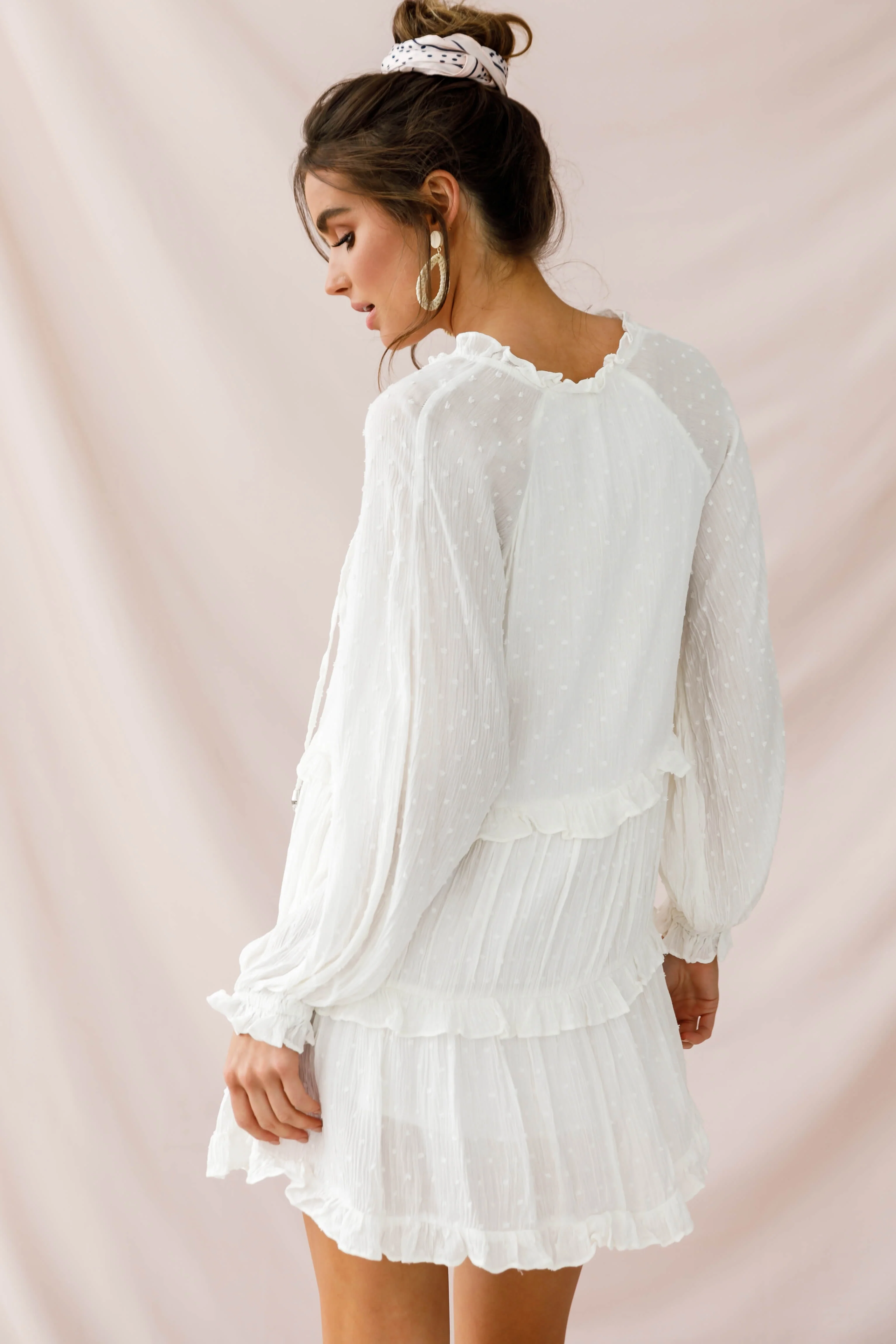 Pollyanna Tiered Swing Dress White