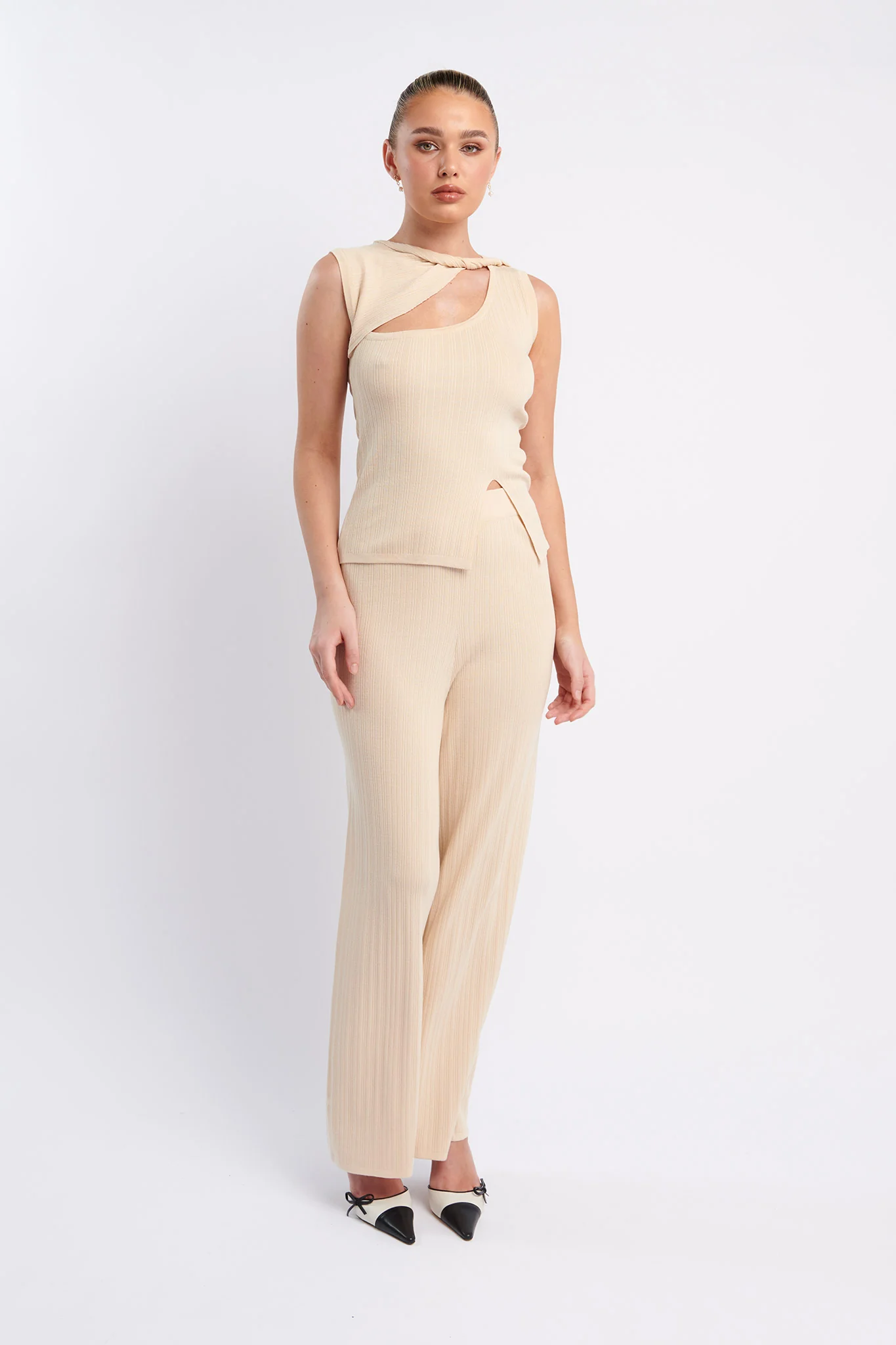 Rossana Long Knit Pants Oat