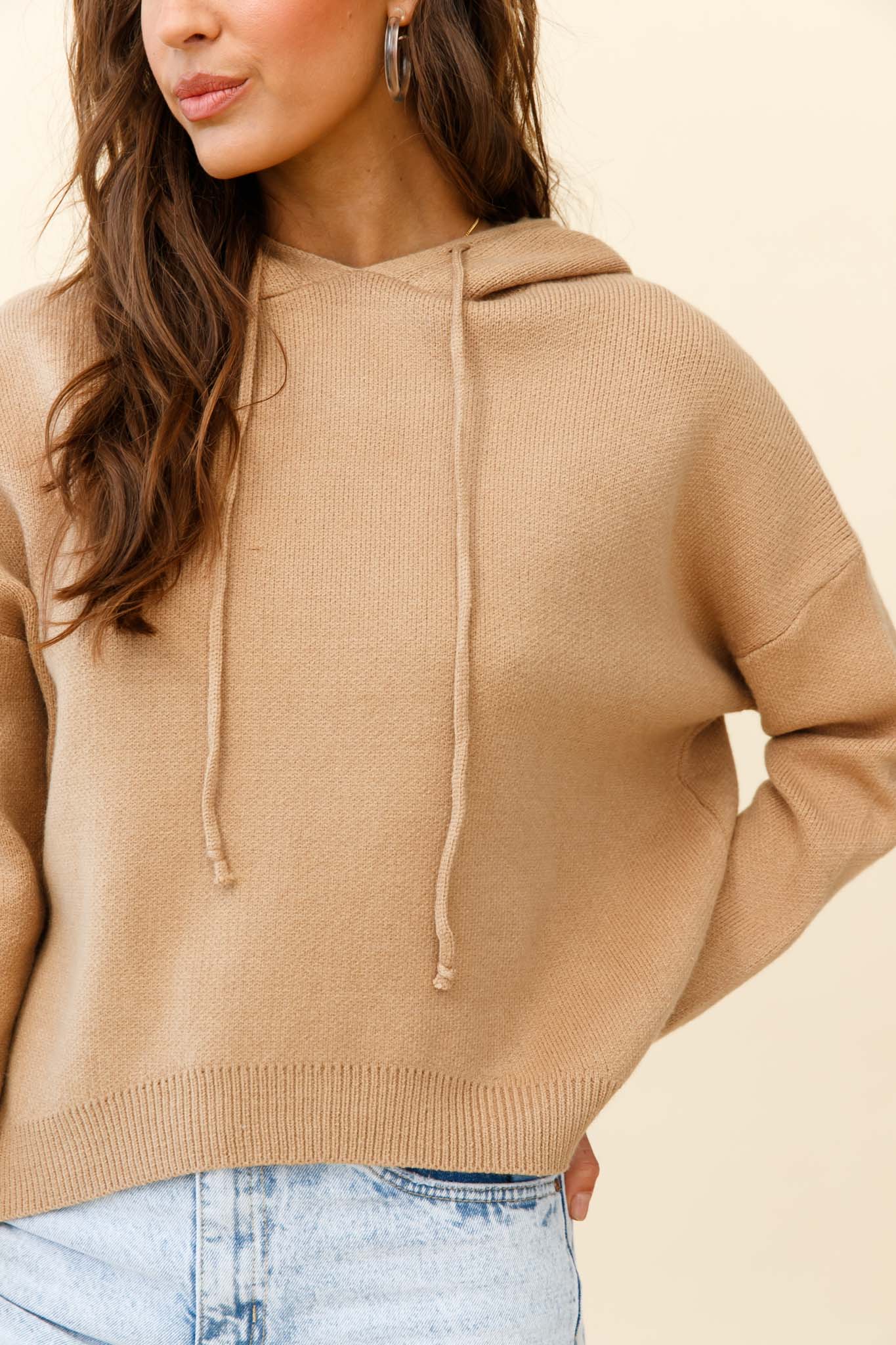 Nightrider Drop Sleeve Hooded Sweater Camel