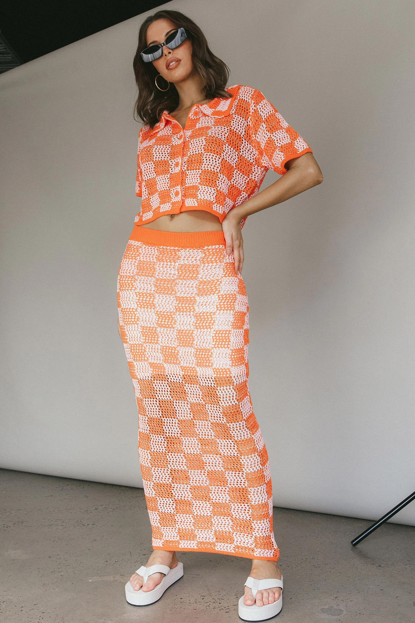 Byron Bay Crochet Maxi Skirt Sunset