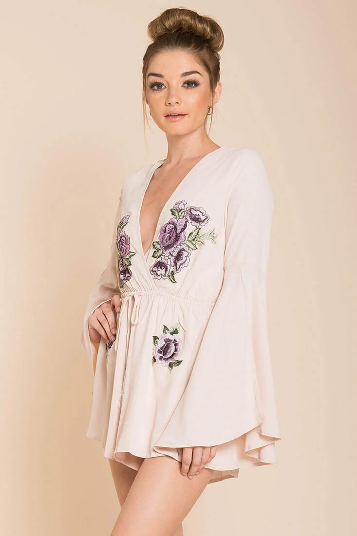 Lailani Floral Romper Nude