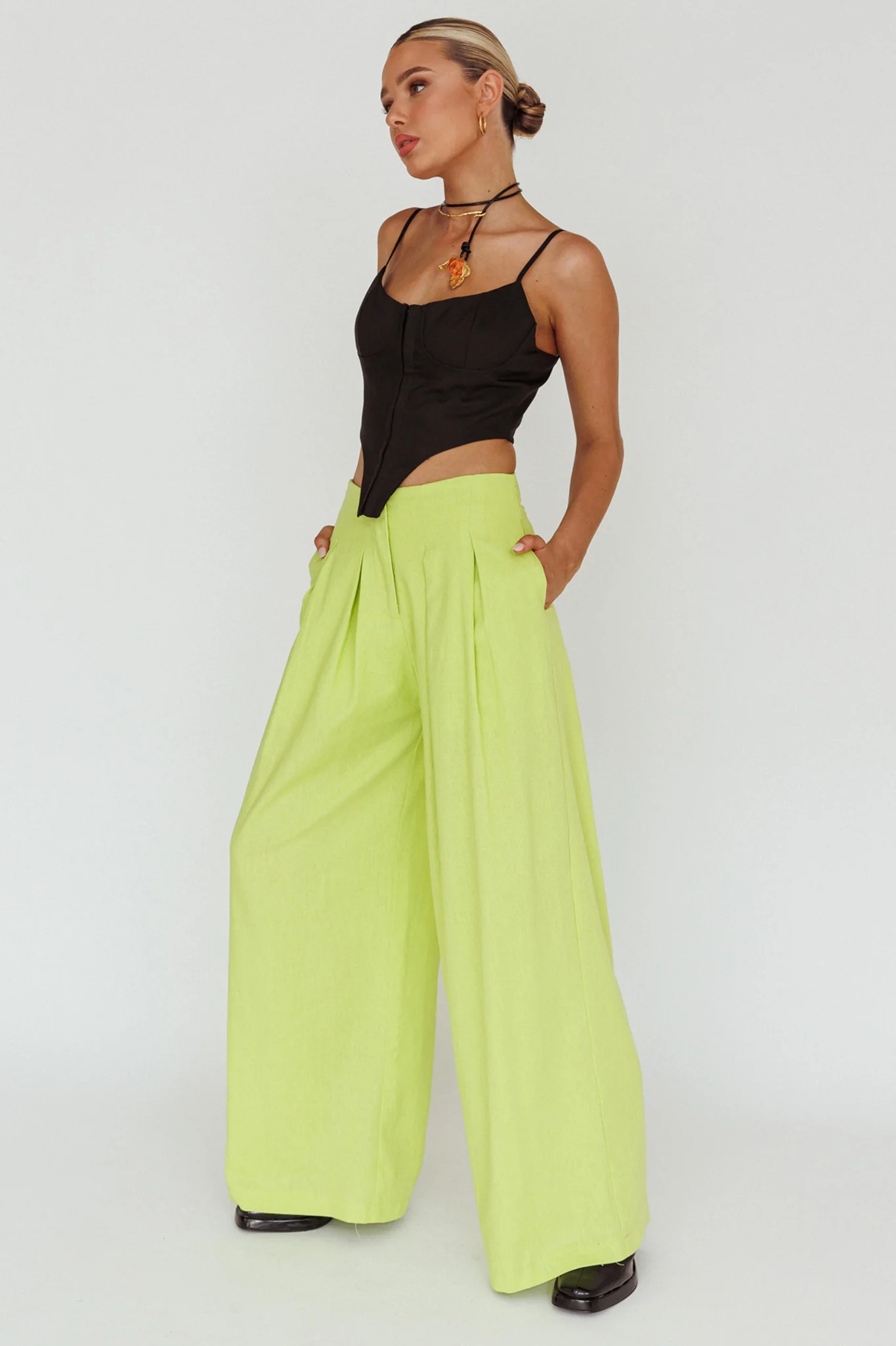 Sloan Side Pocket Trouser Pants Lime