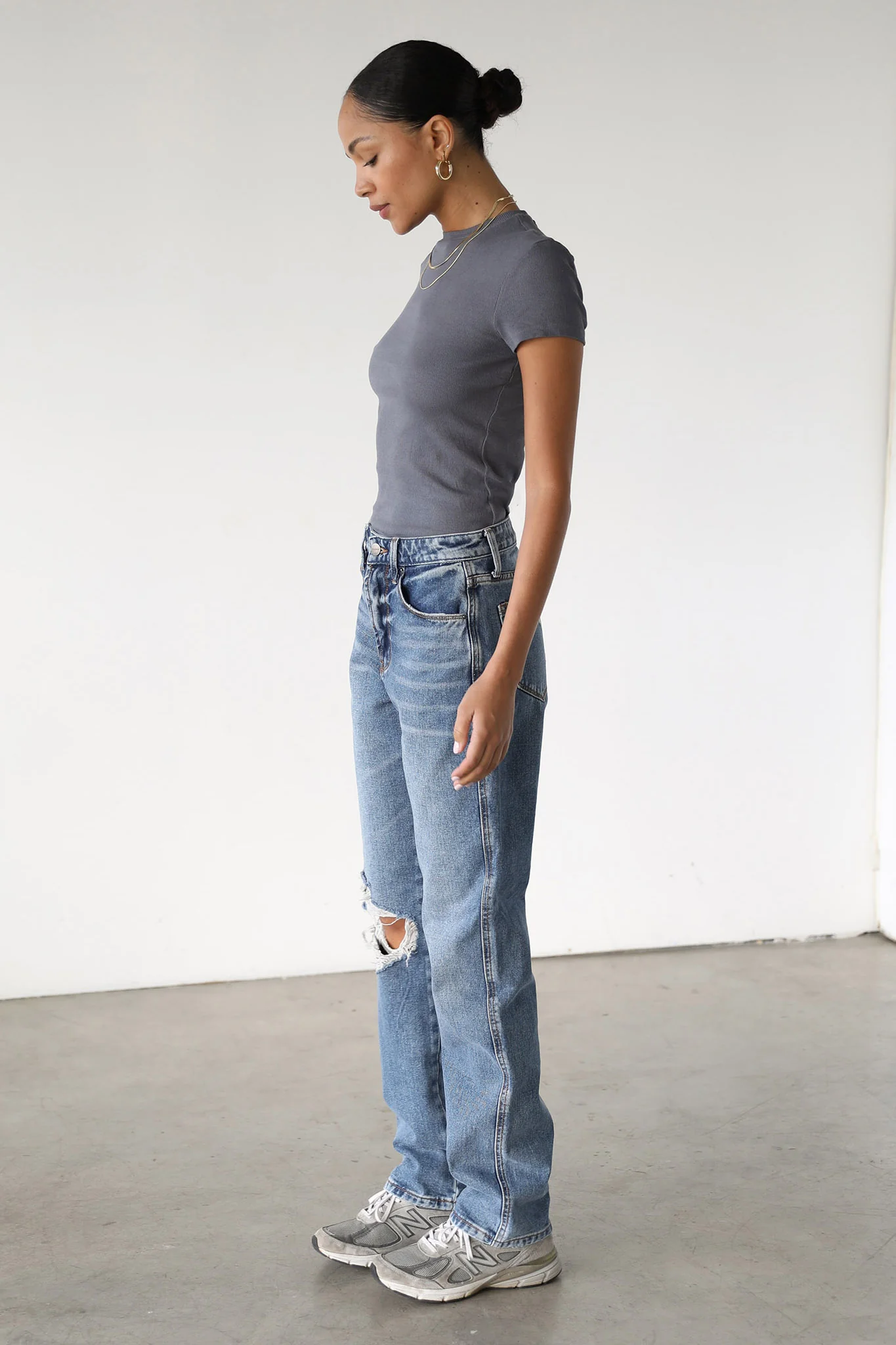 DOGMA High Rise Straight Leg Denim Jeans Dark Wash