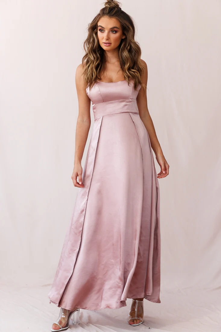 Joanne Empire Waist Maxi Dress Rose Gold