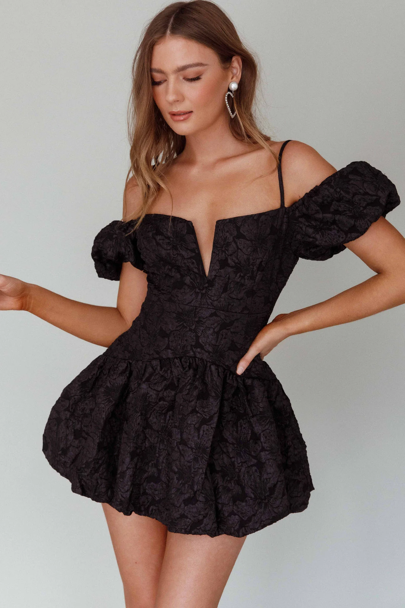 Mon Bebe Drop Waist Mini Dress Black