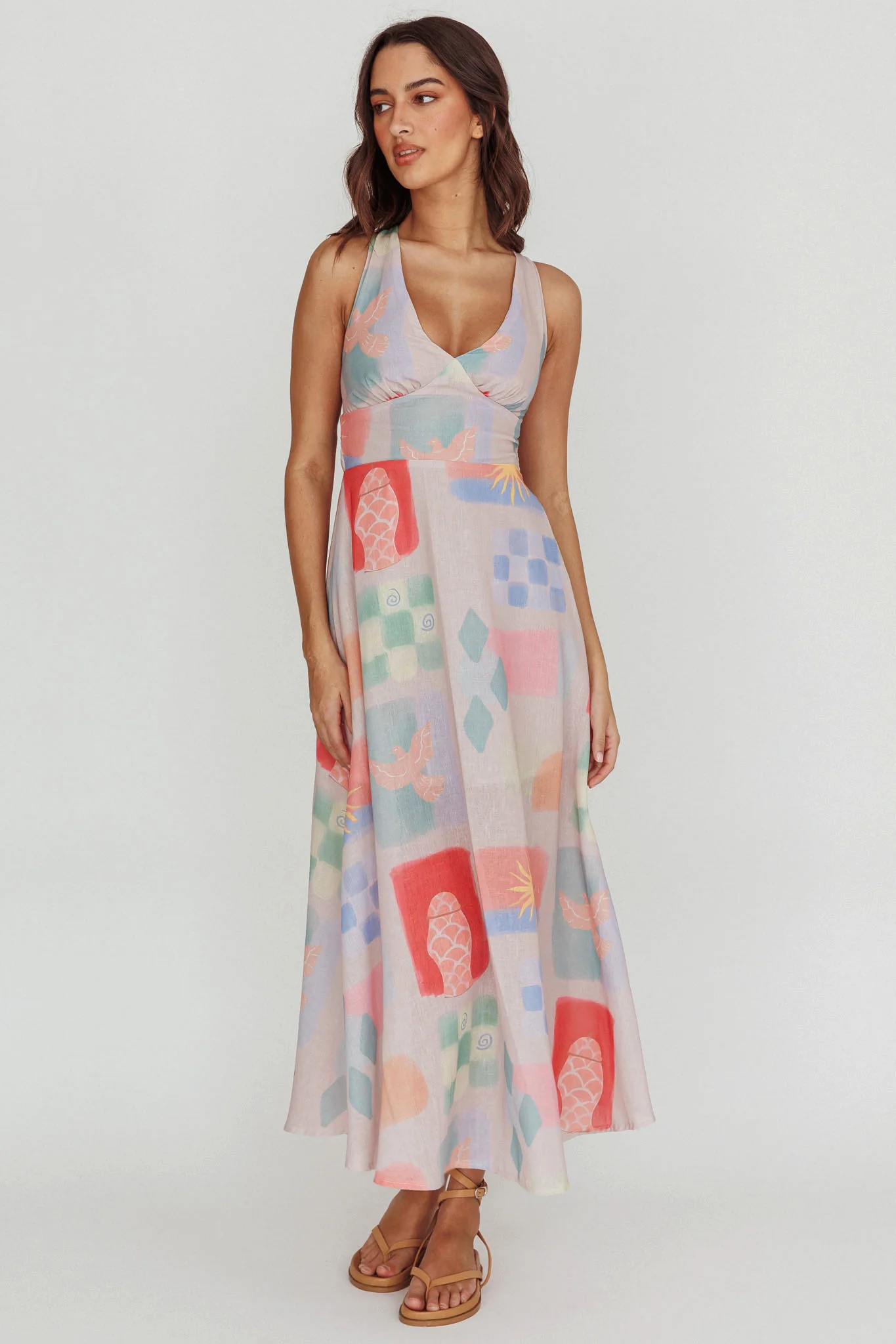 Sweethearts A-Line Print Maxi Dress Multi