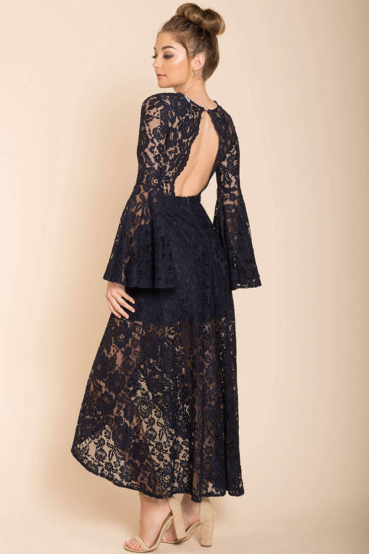 Aviva Gypsy Glam Maxi Dress Navy